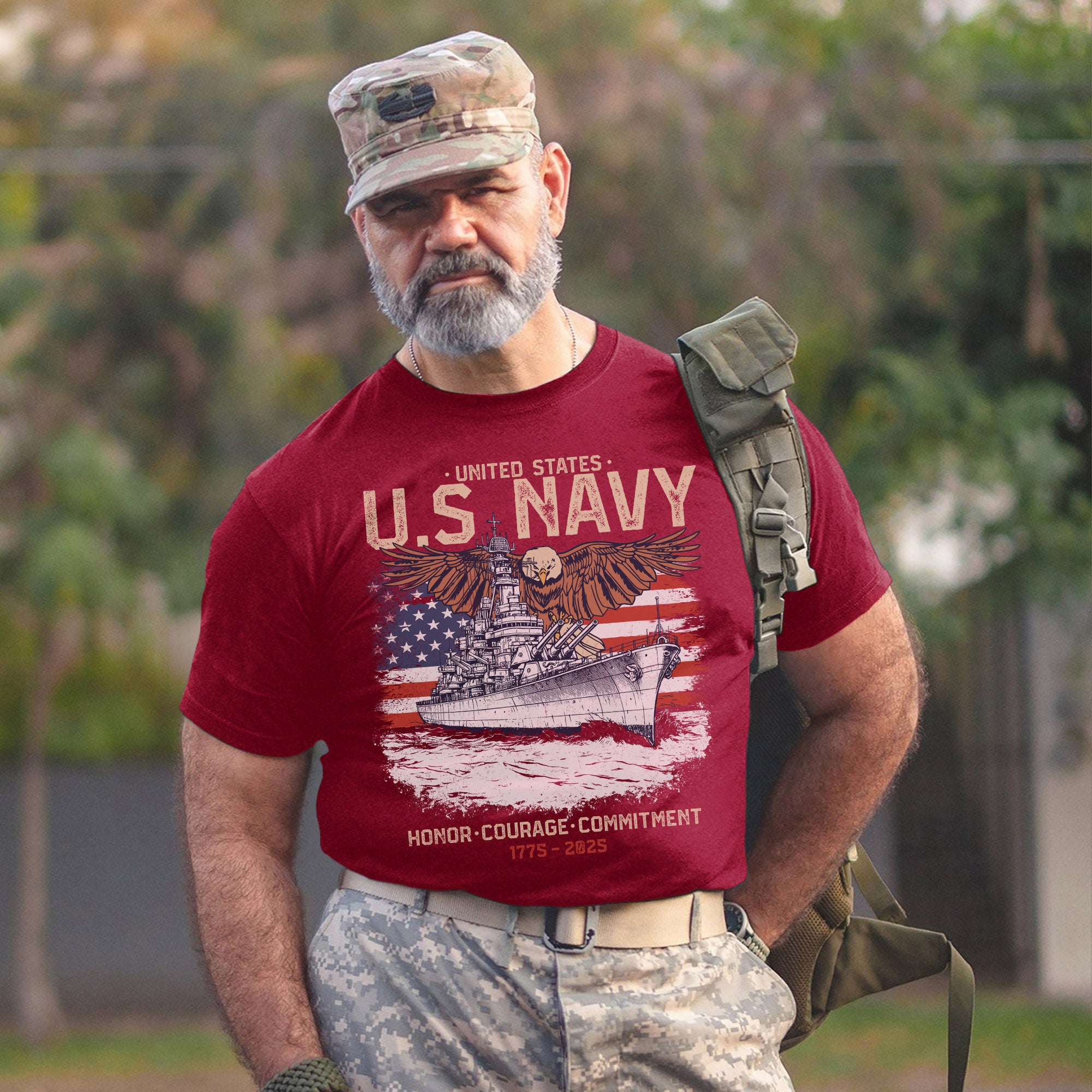 Honor Courage Commitment Core Values of Every U.S. Veteran Forged in Service and Sacrifice T-Shirt