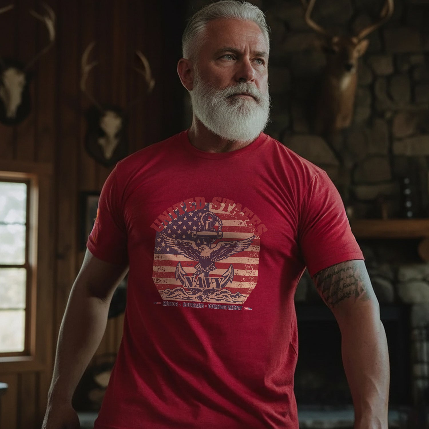 The Few The Proud The Navy Elite Warriors of the Sea Committed to Honor Courage and Freedom T-Shirt Secondary image