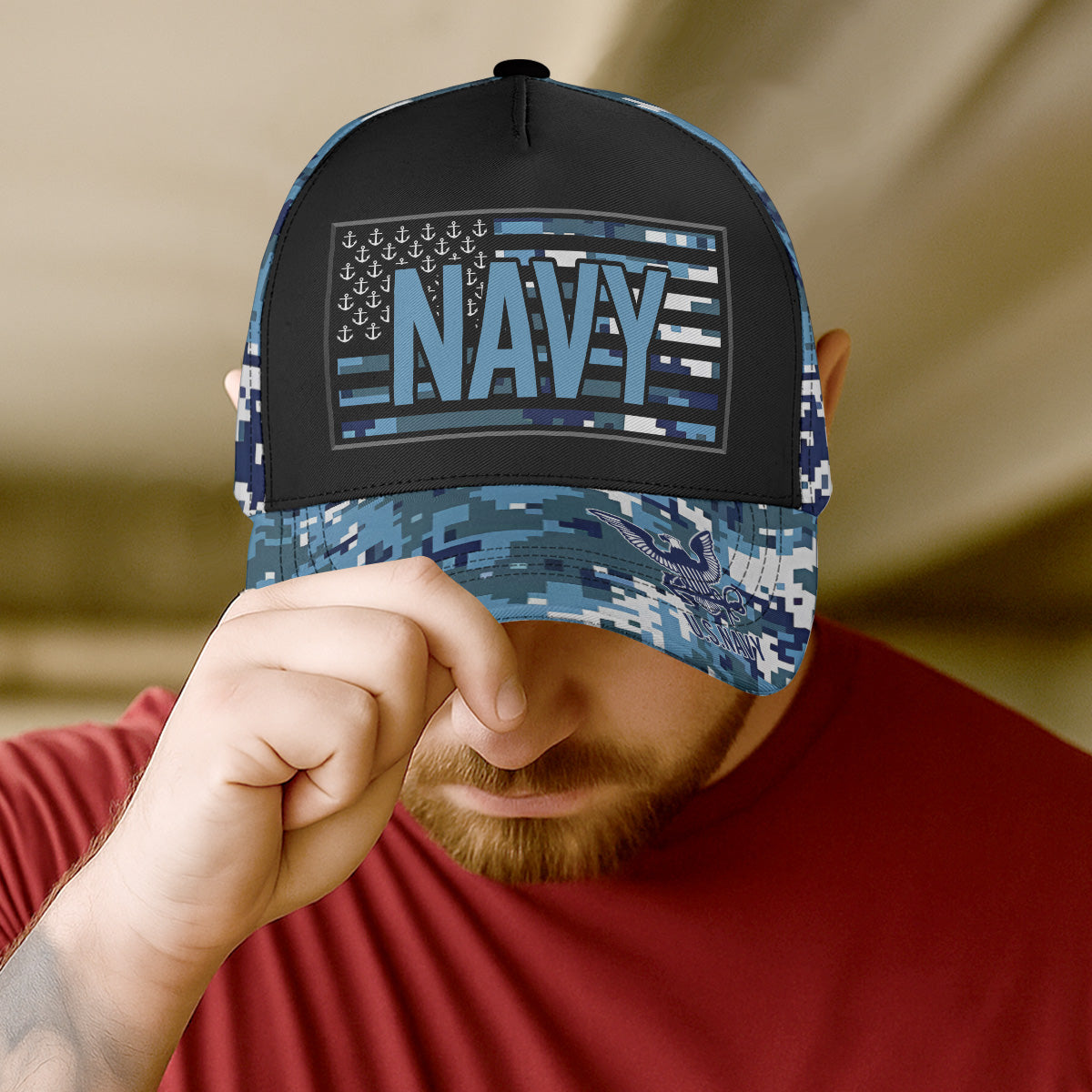 US Navy Proud Veteran All-Over Print Baseball Cap