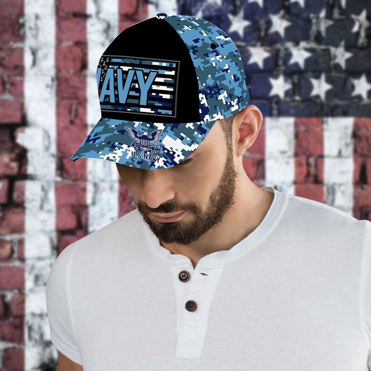 US Navy Proud Veteran All-Over Print Baseball Cap