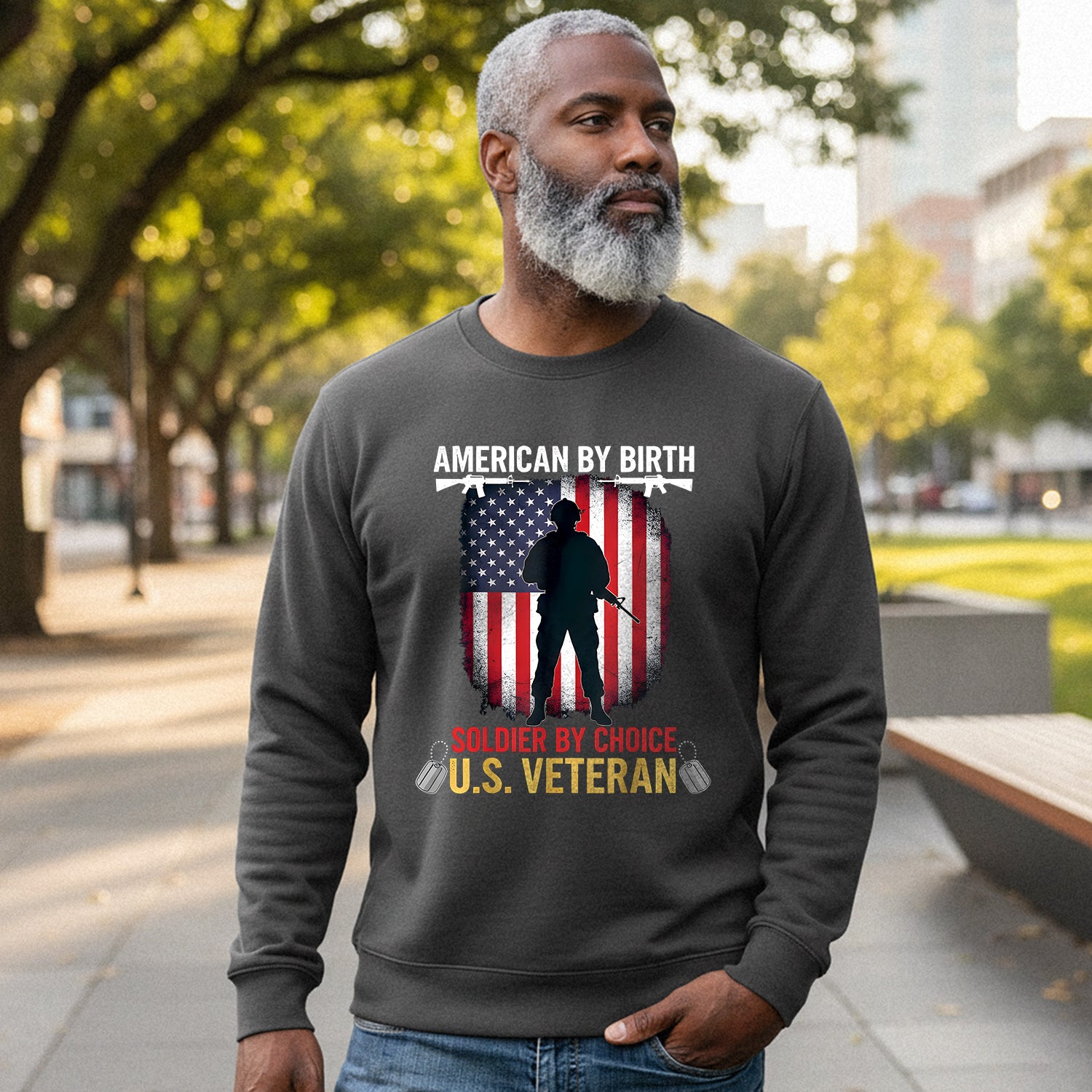 American by Birth Soldier by Choice US Sweatshirt