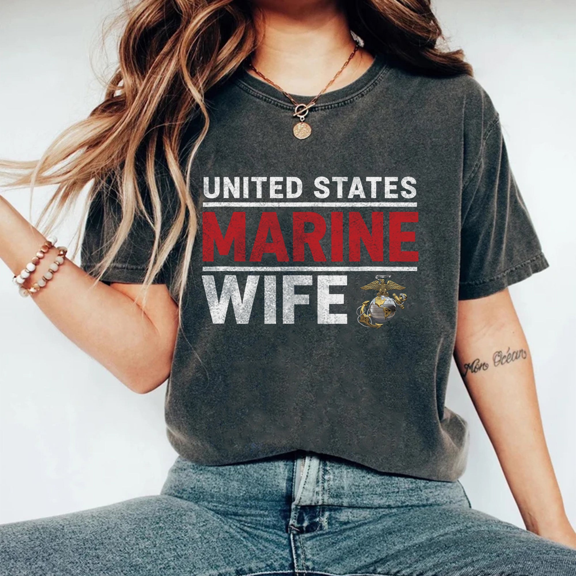 United States Marines Wife Comfort Colors T-Shirt
