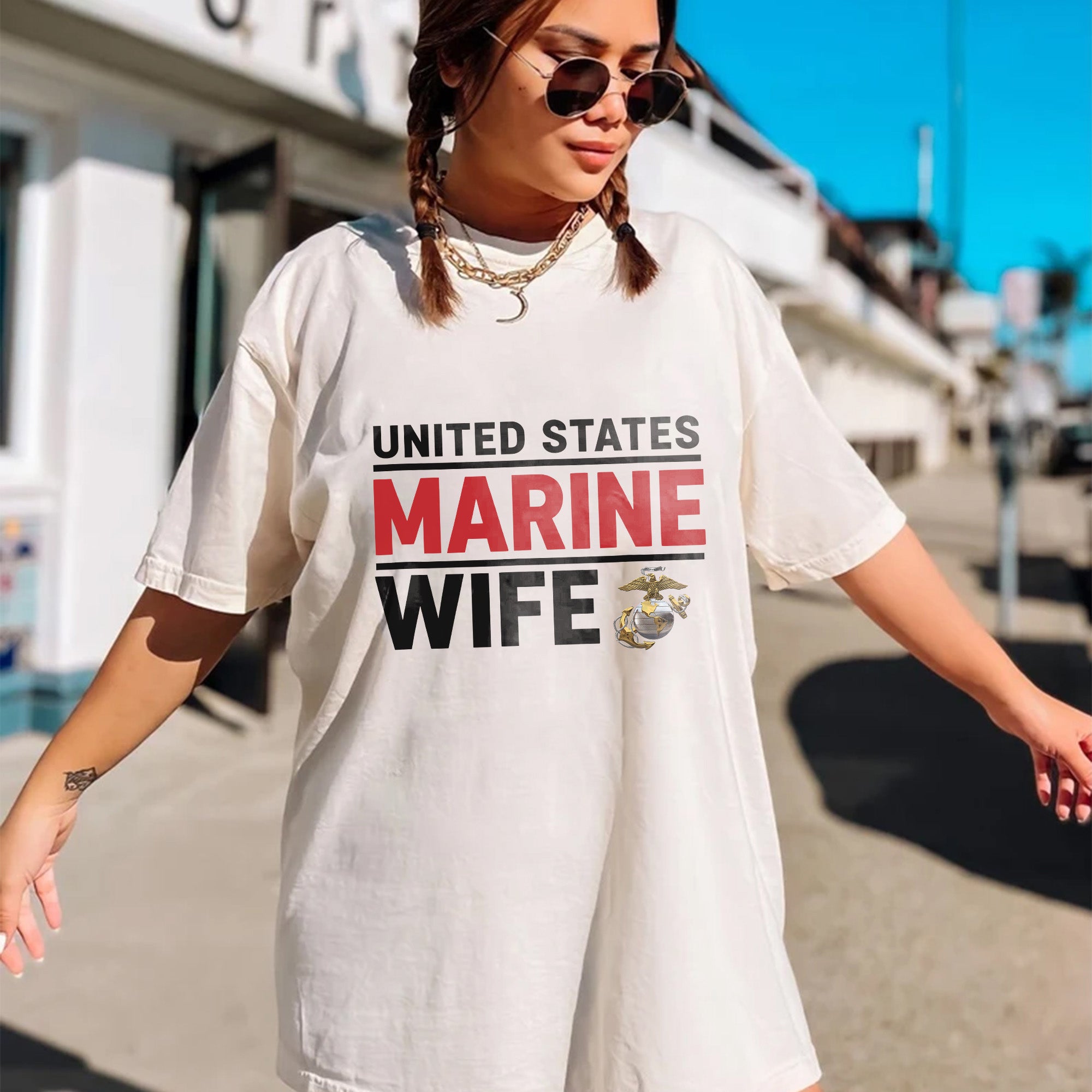 United States Marines Wife Comfort Colors T-Shirt