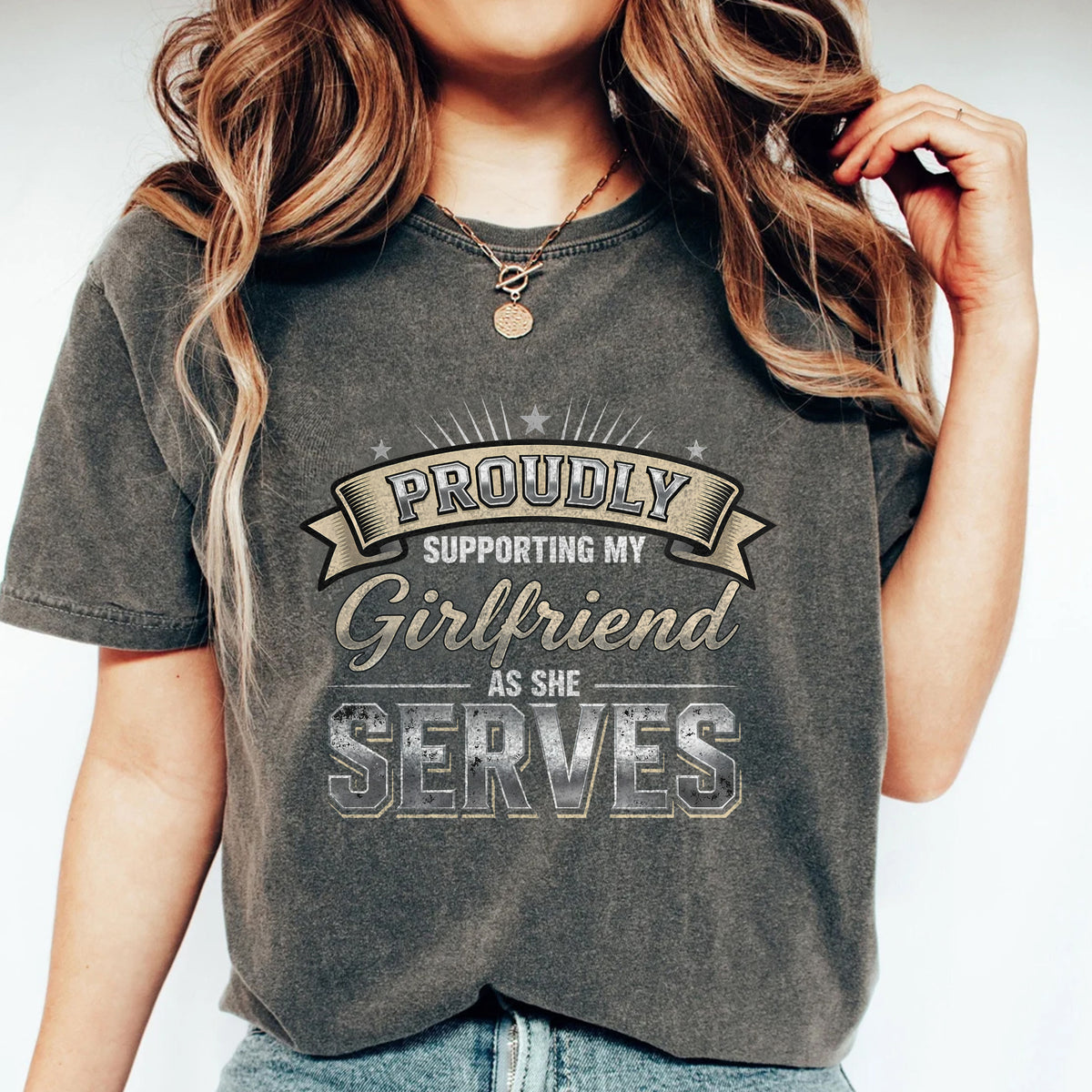Proud Military Girlfriend Comfort Colors T-Shirt Main image