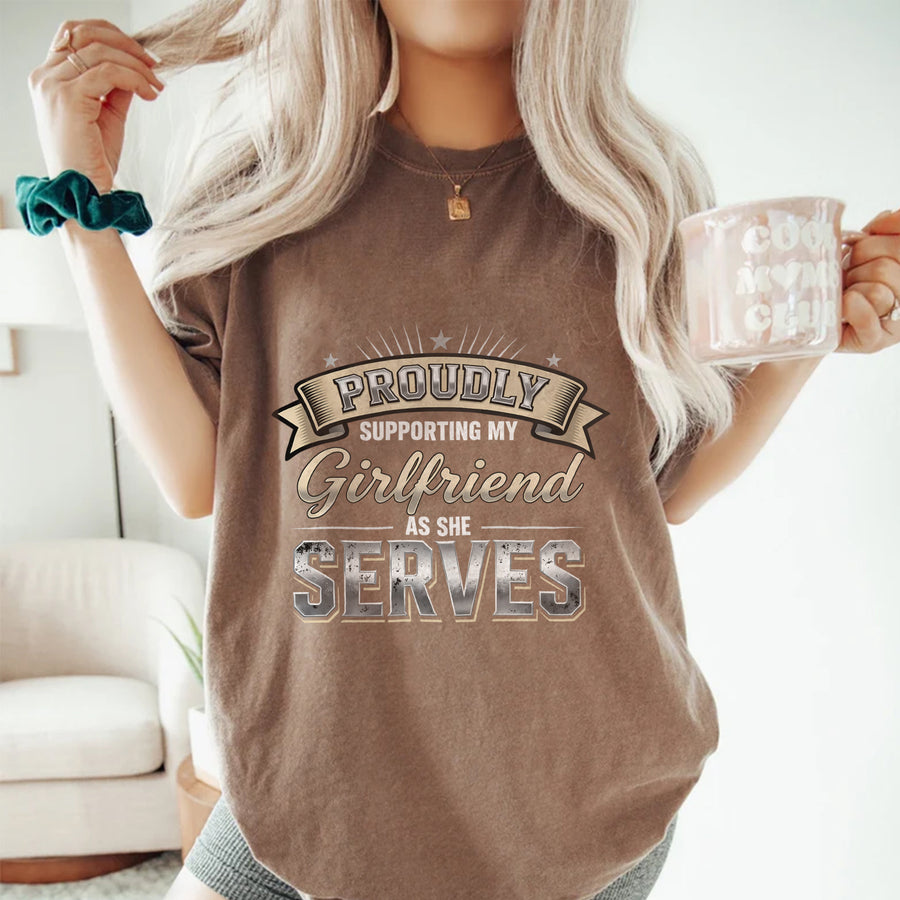 Proud Military Girlfriend Comfort Colors T-Shirt