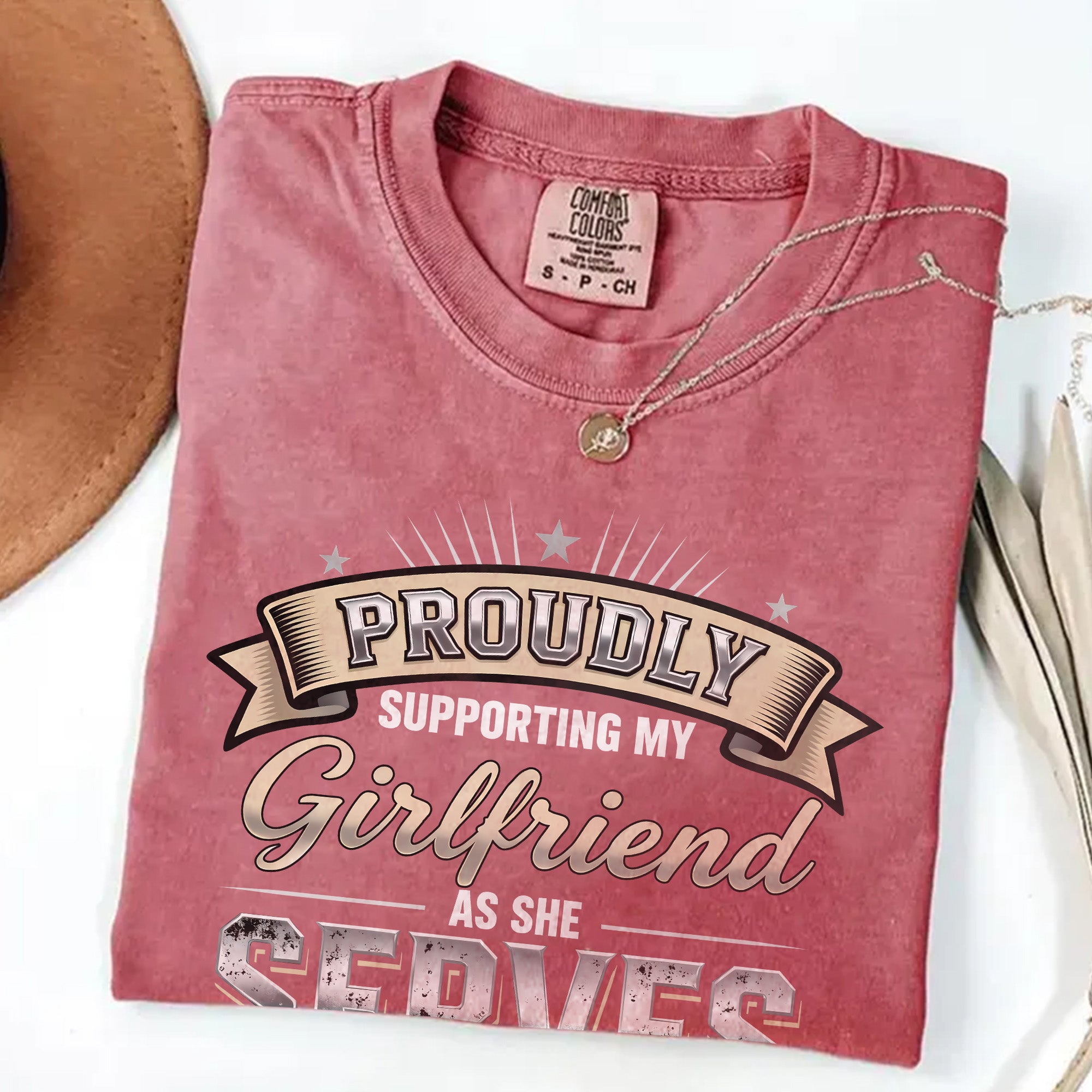 Proud Military Girlfriend Comfort Colors T-Shirt