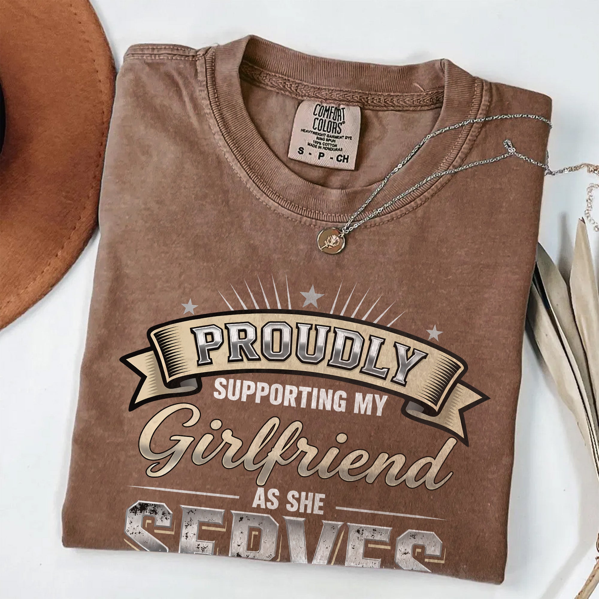 Proud Military Girlfriend Comfort Colors T-Shirt