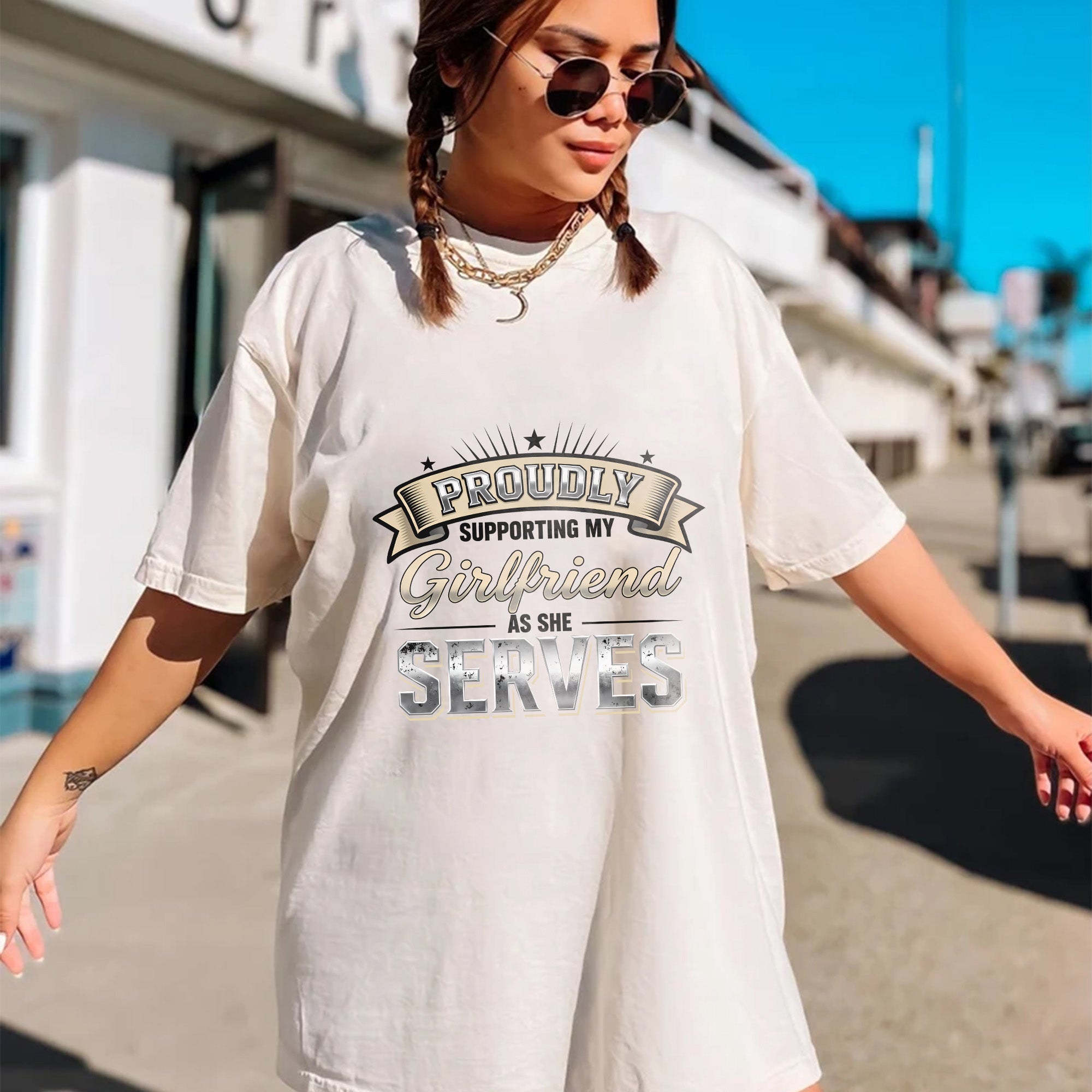 Proud Military Girlfriend Comfort Colors T-Shirt