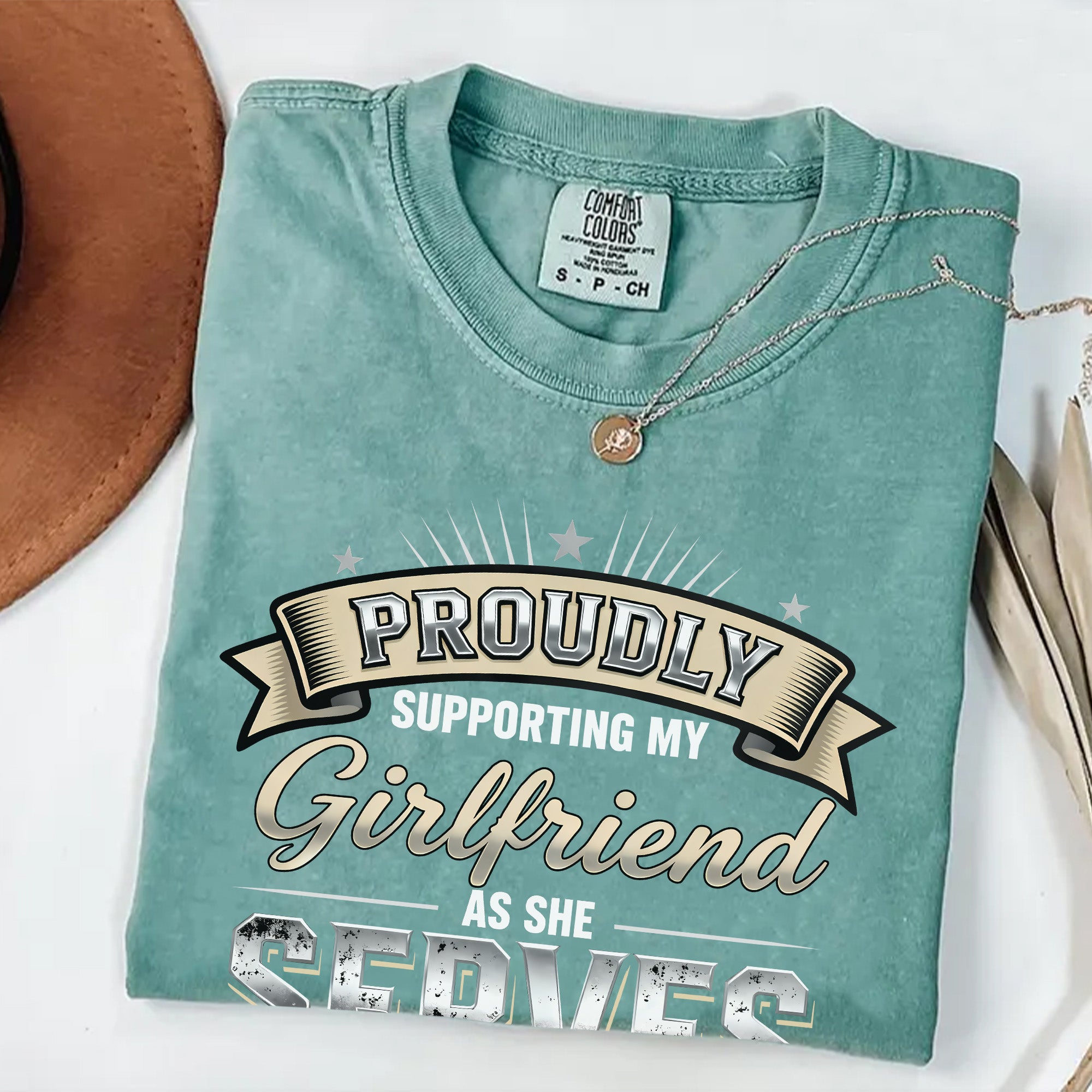 Proud Military Girlfriend Comfort Colors T-Shirt