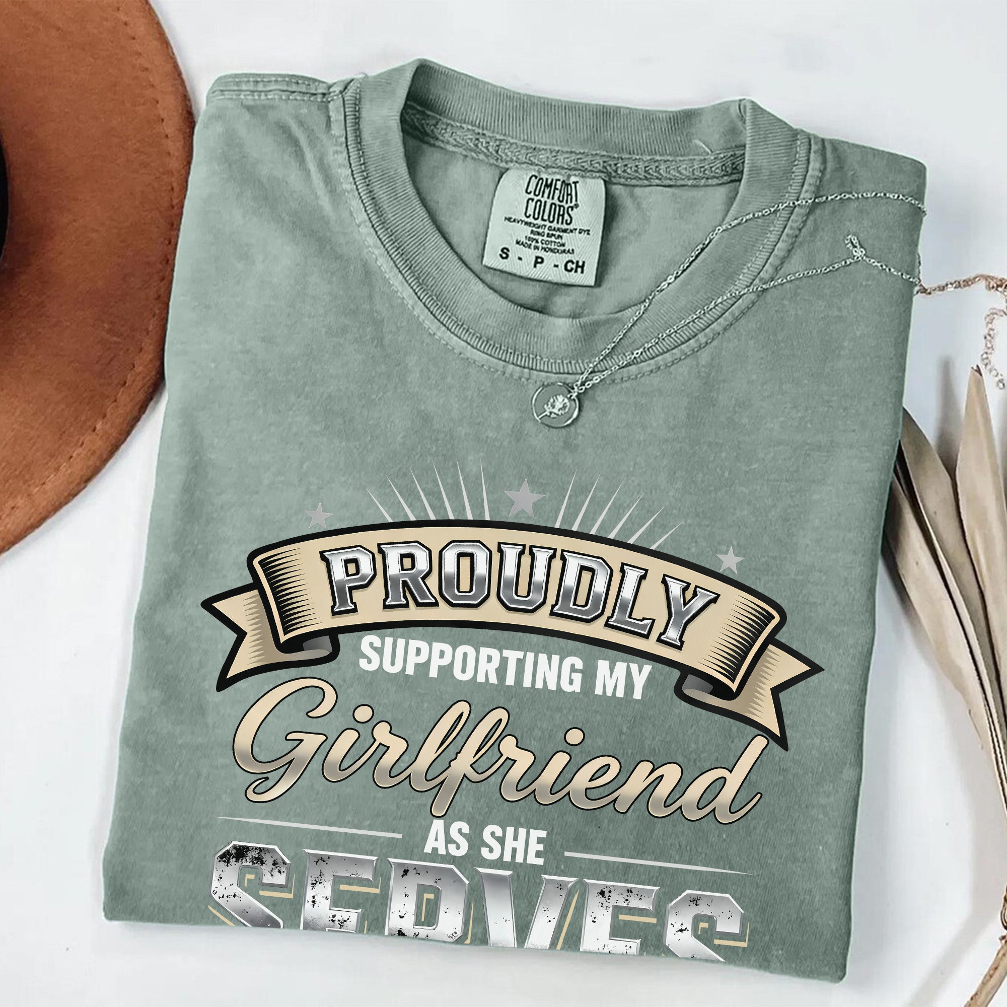 Proud Military Girlfriend Comfort Colors T-Shirt