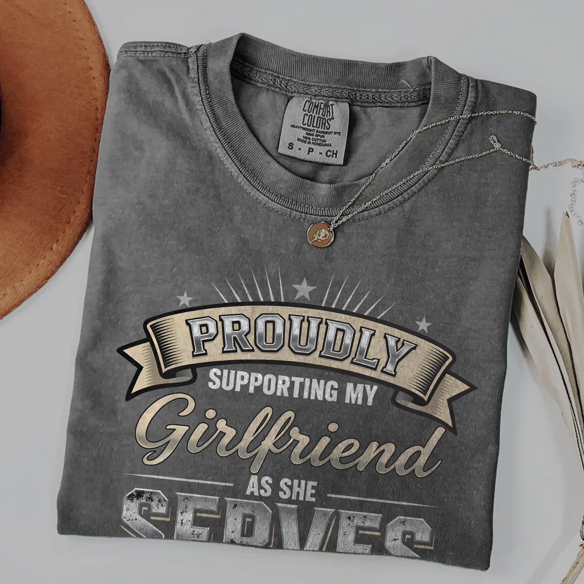 Proud Military Girlfriend Comfort Colors T-Shirt