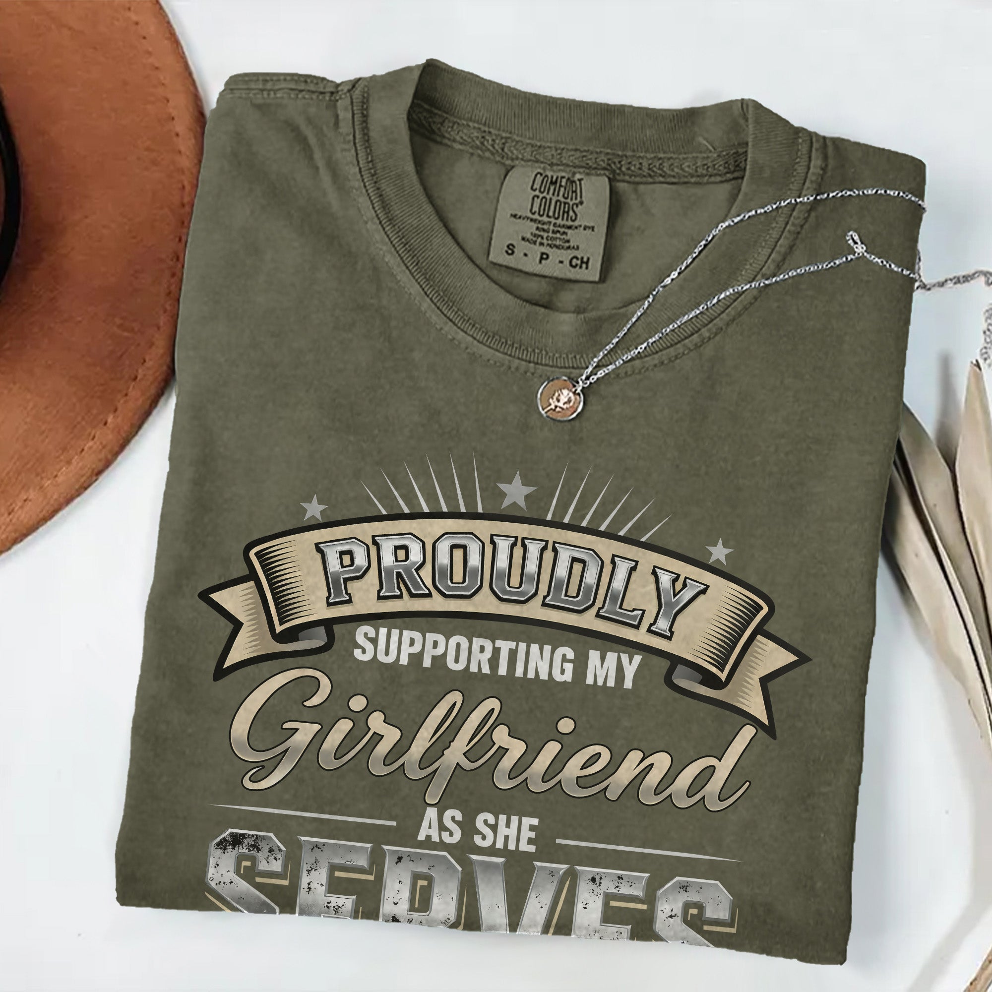 Proud Military Girlfriend Comfort Colors T-Shirt