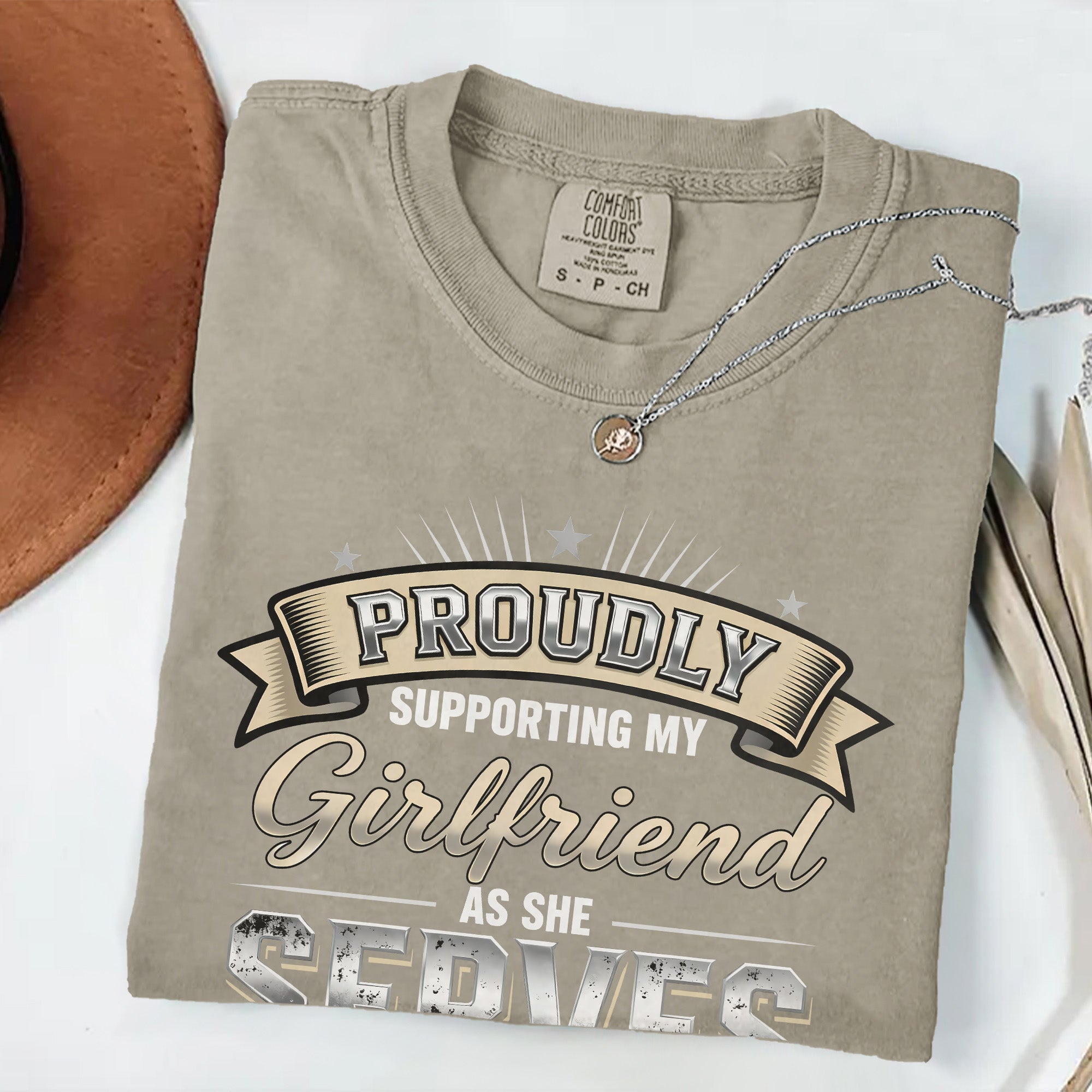 Proud Military Girlfriend Comfort Colors T-Shirt