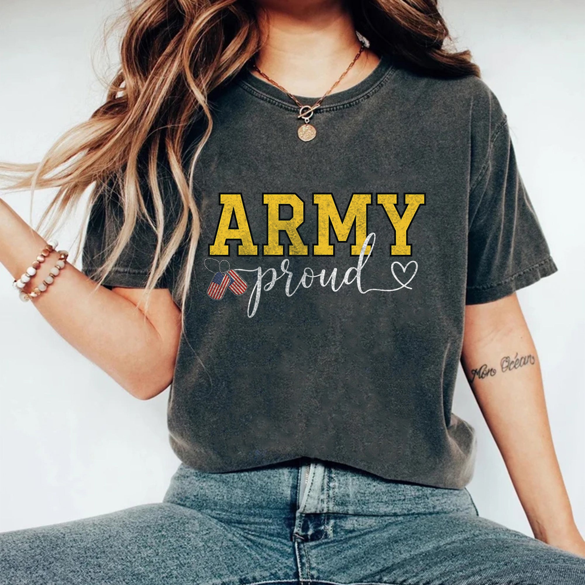 Army Proud Military Honor Comfort Colors T-Shirt Secondary image