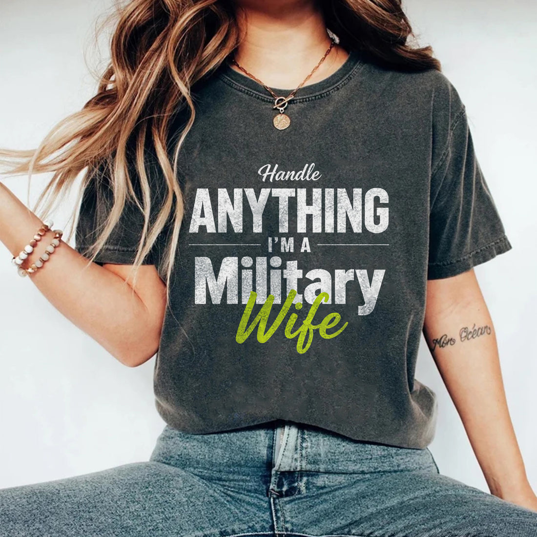Military Wife Handle Anything Comfort Colors T-Shirt