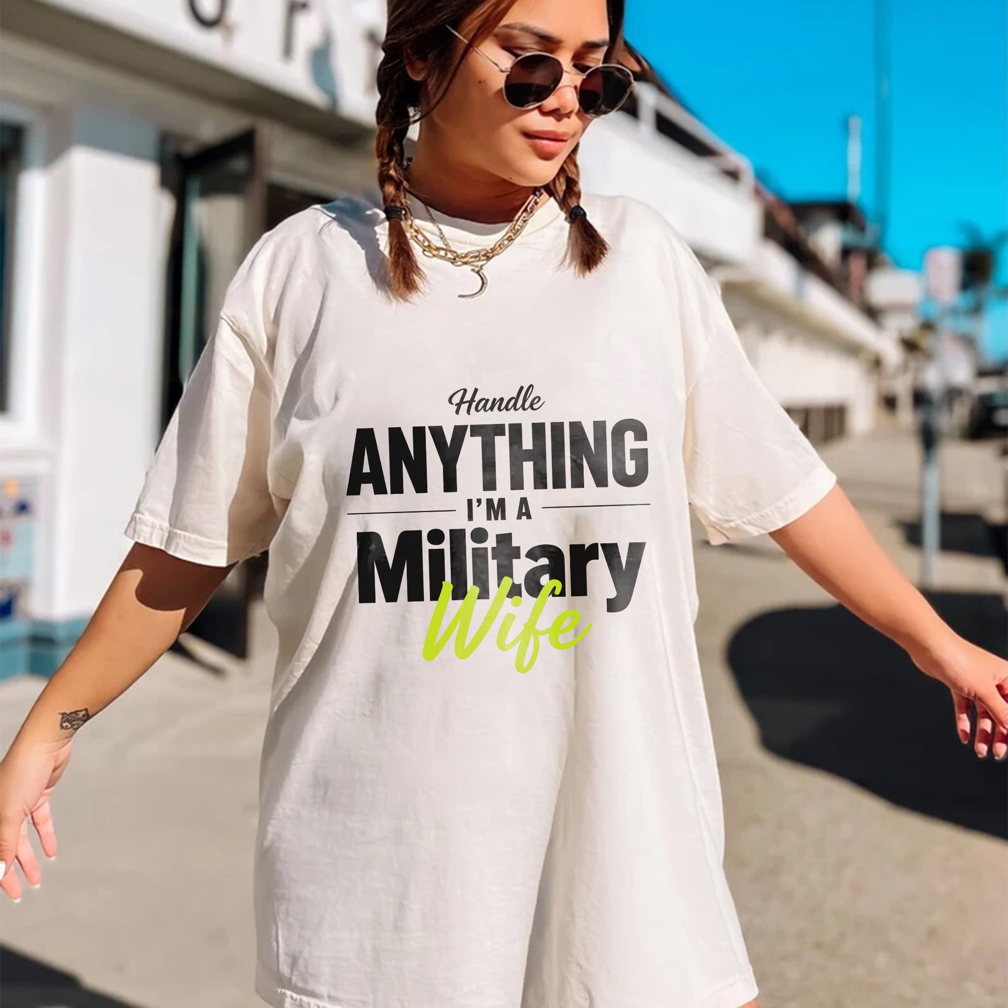 Military Wife Handle Anything Comfort Colors T-Shirt