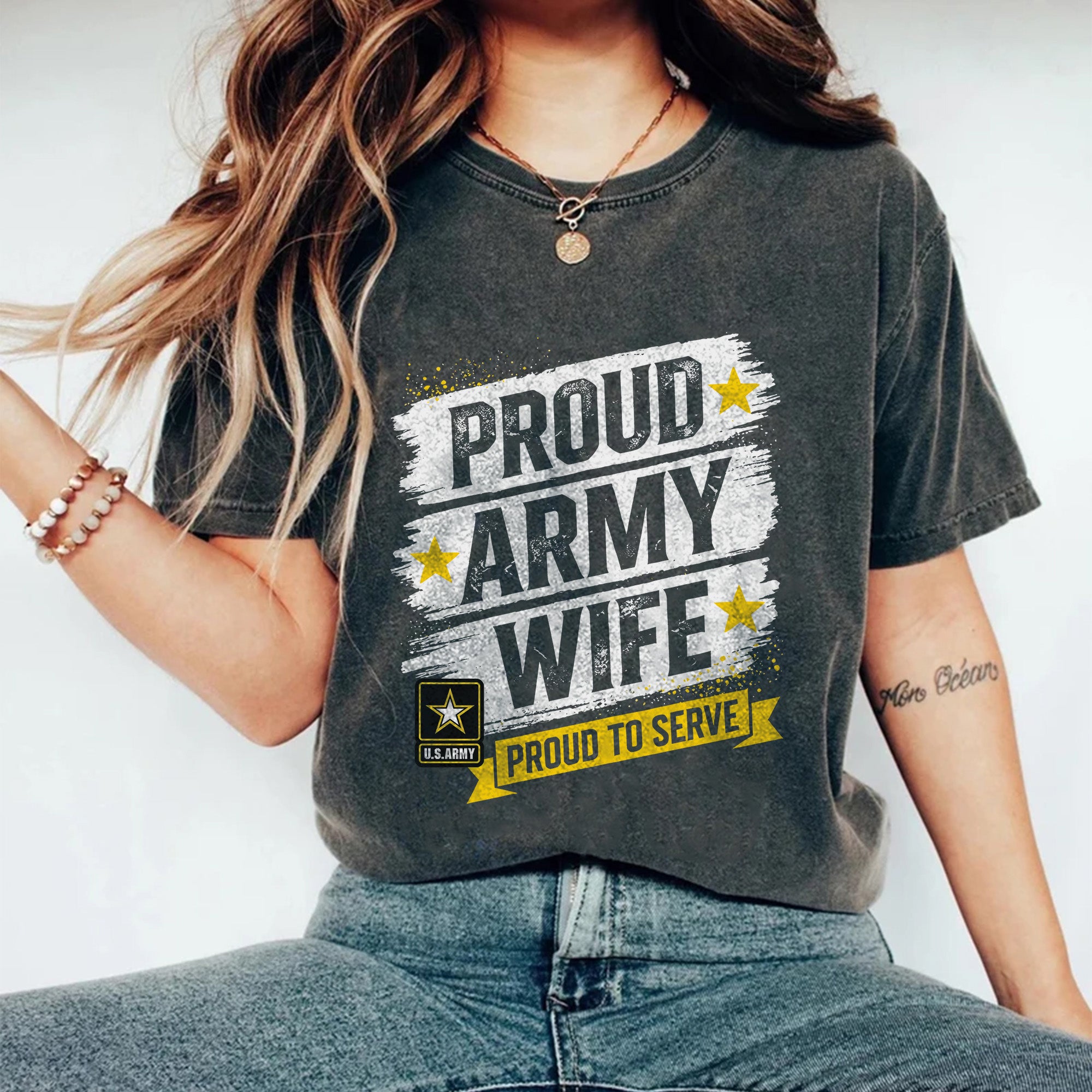 Proud Army Wife Comfort Colors T-Shirt Secondary image