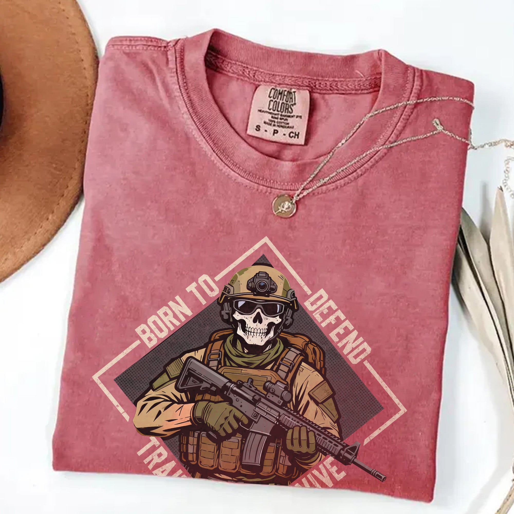 Born to Defend Proud Veteran Comfort Colors T-Shirt