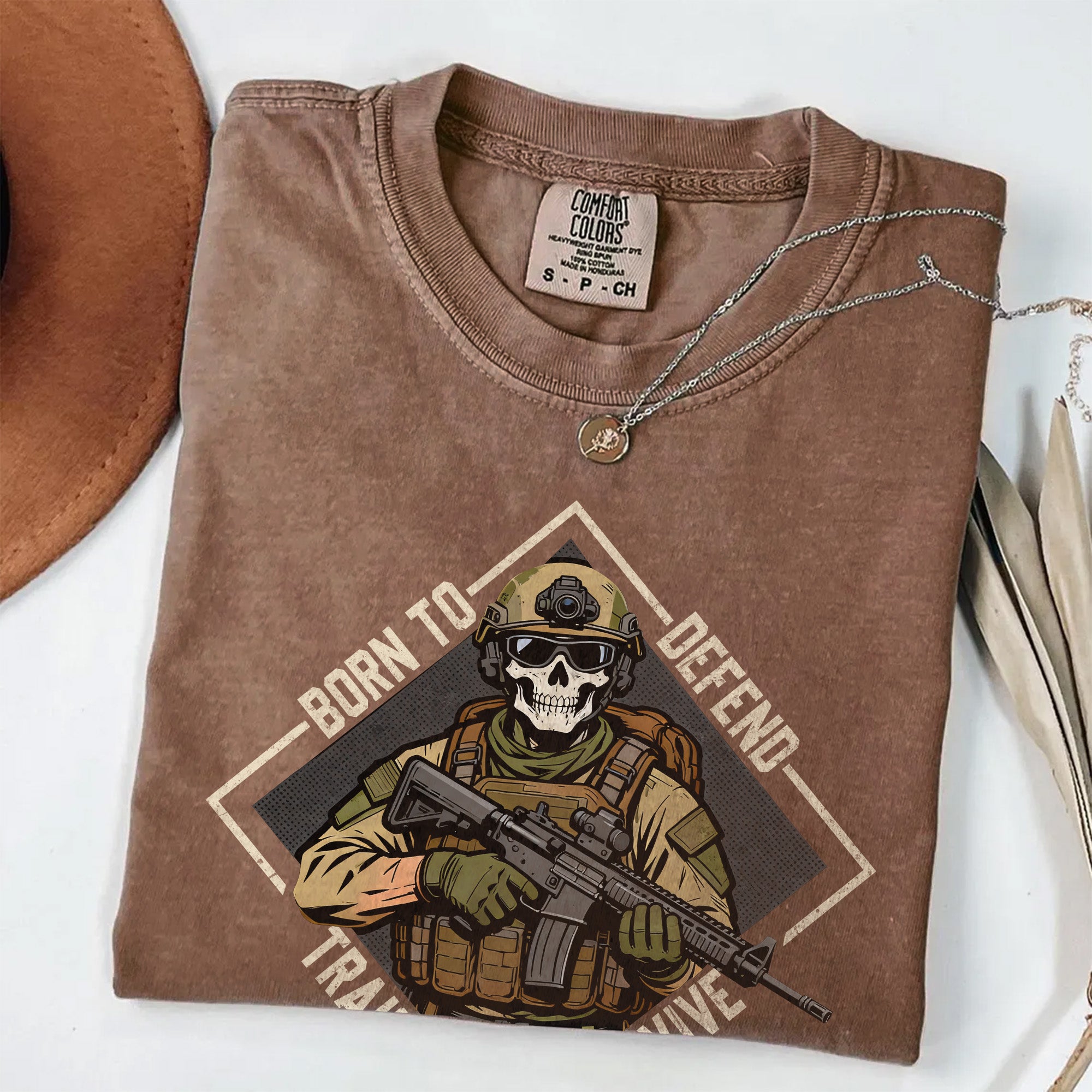 Born to Defend Proud Veteran Comfort Colors T-Shirt