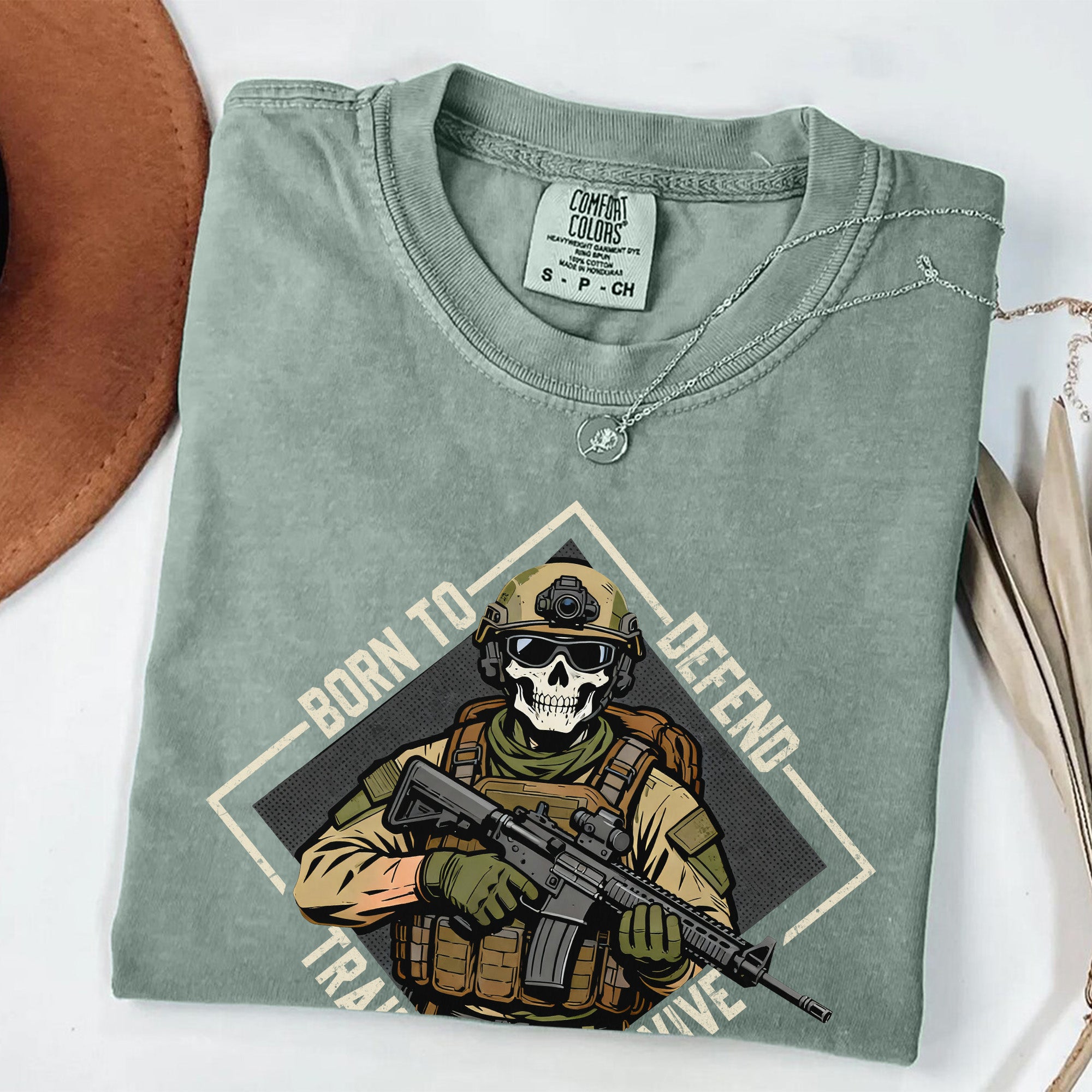 Born to Defend Proud Veteran Comfort Colors T-Shirt