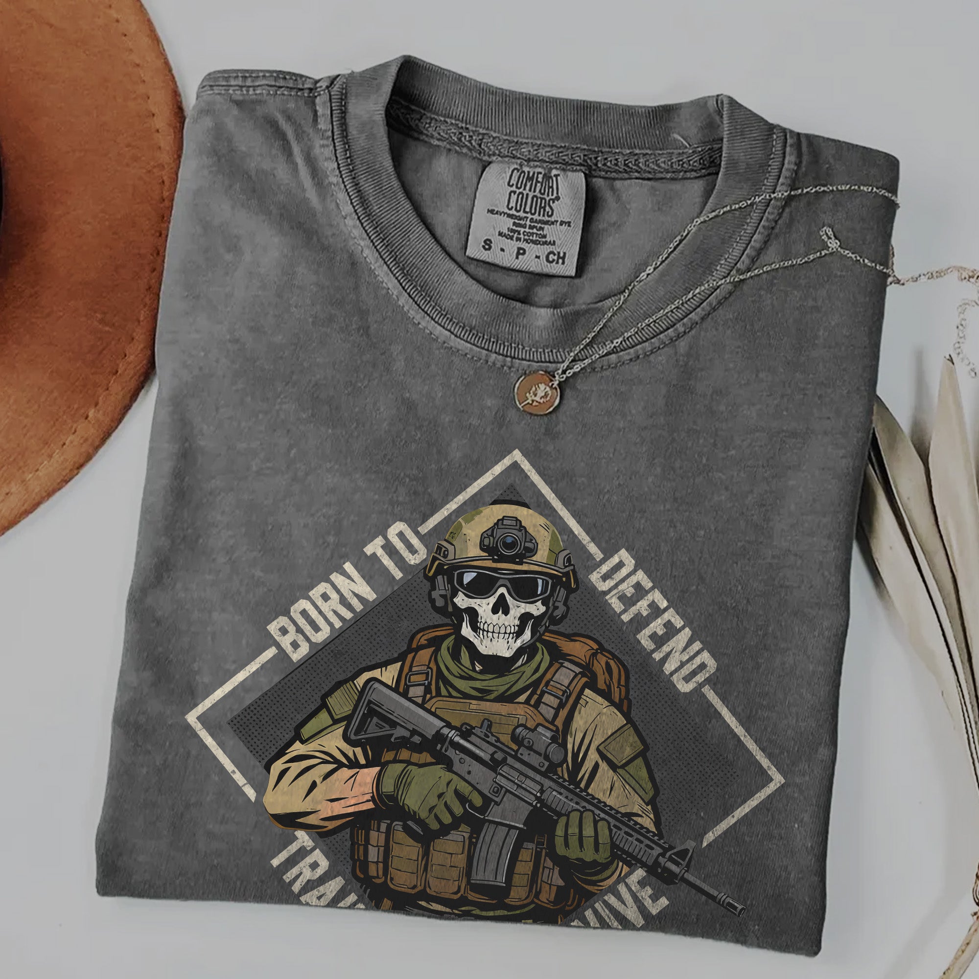 Born to Defend Proud Veteran Comfort Colors T-Shirt