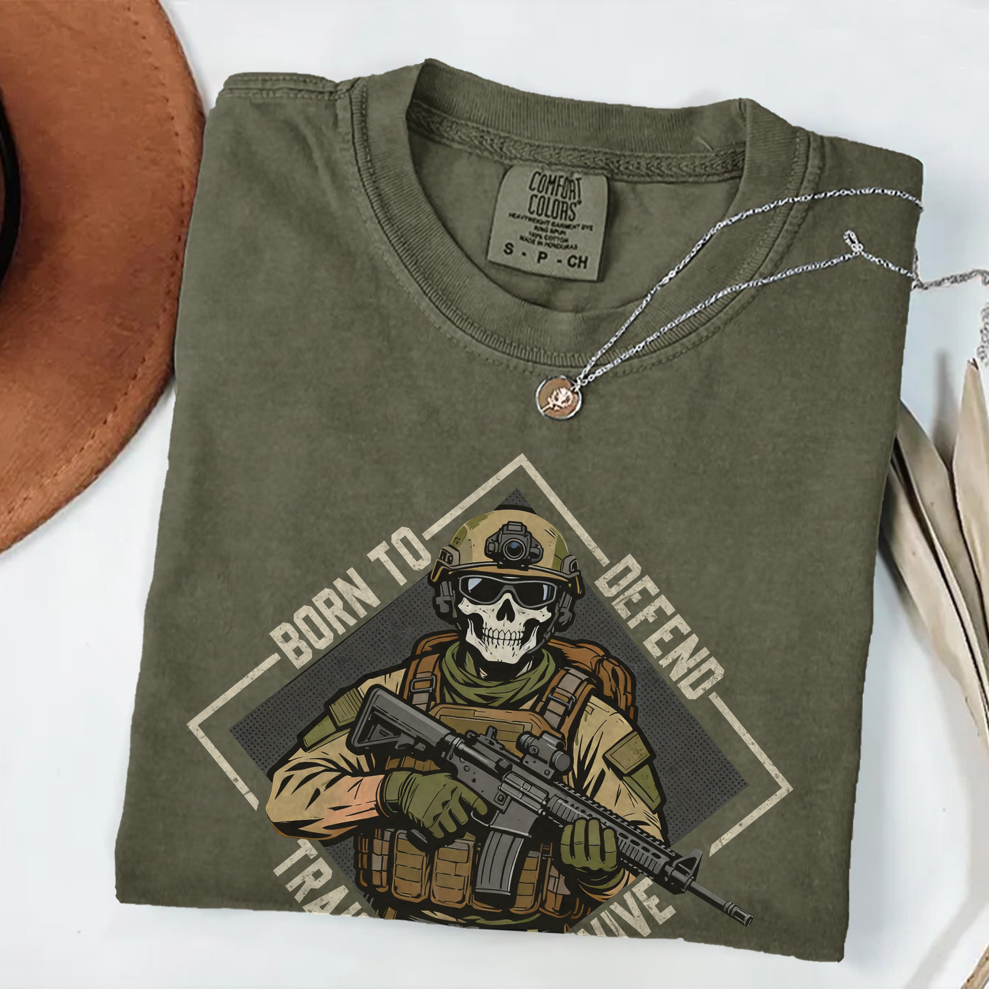 Born to Defend Proud Veteran Comfort Colors T-Shirt