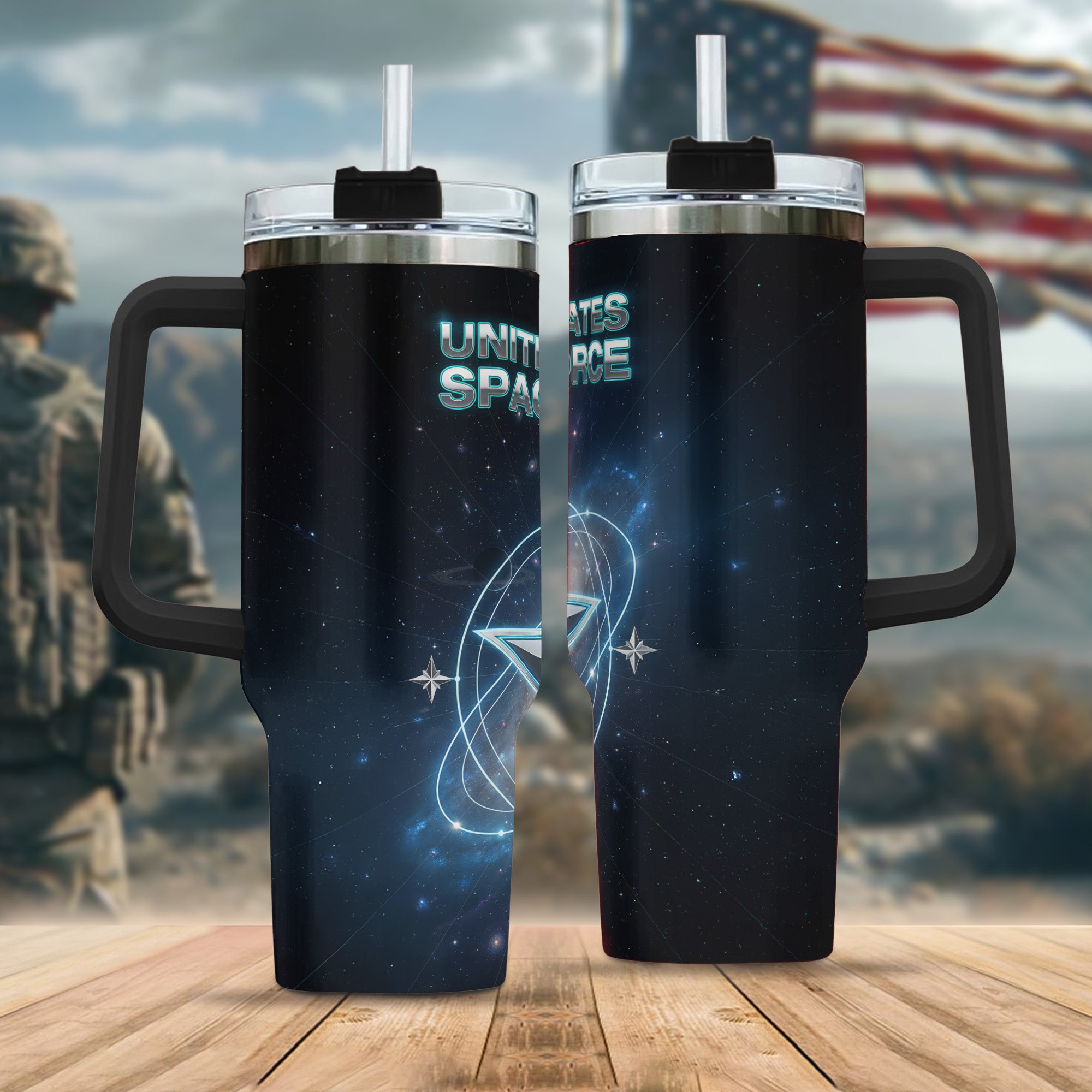 U.S. Space Force Veteran All-over Print Tumbler 40oz