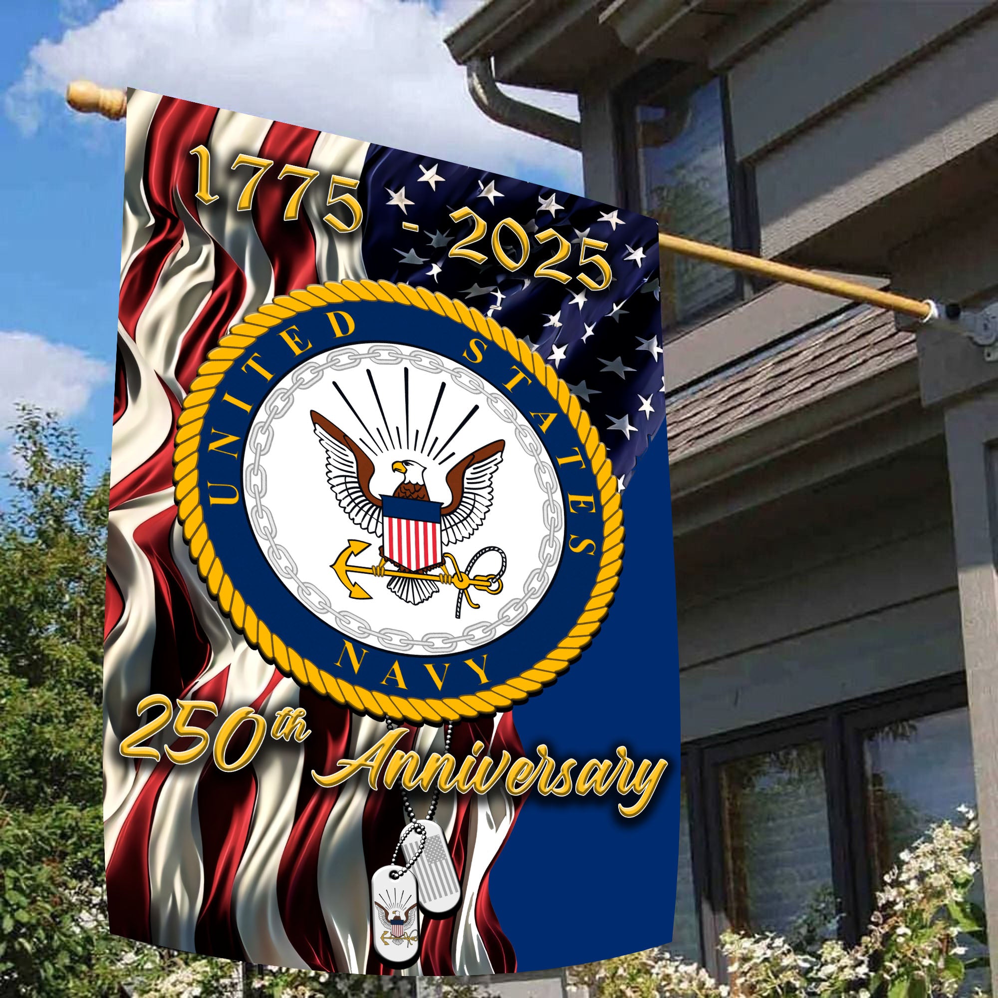 Navy 250th Anniversary Veteran Pride Flag
