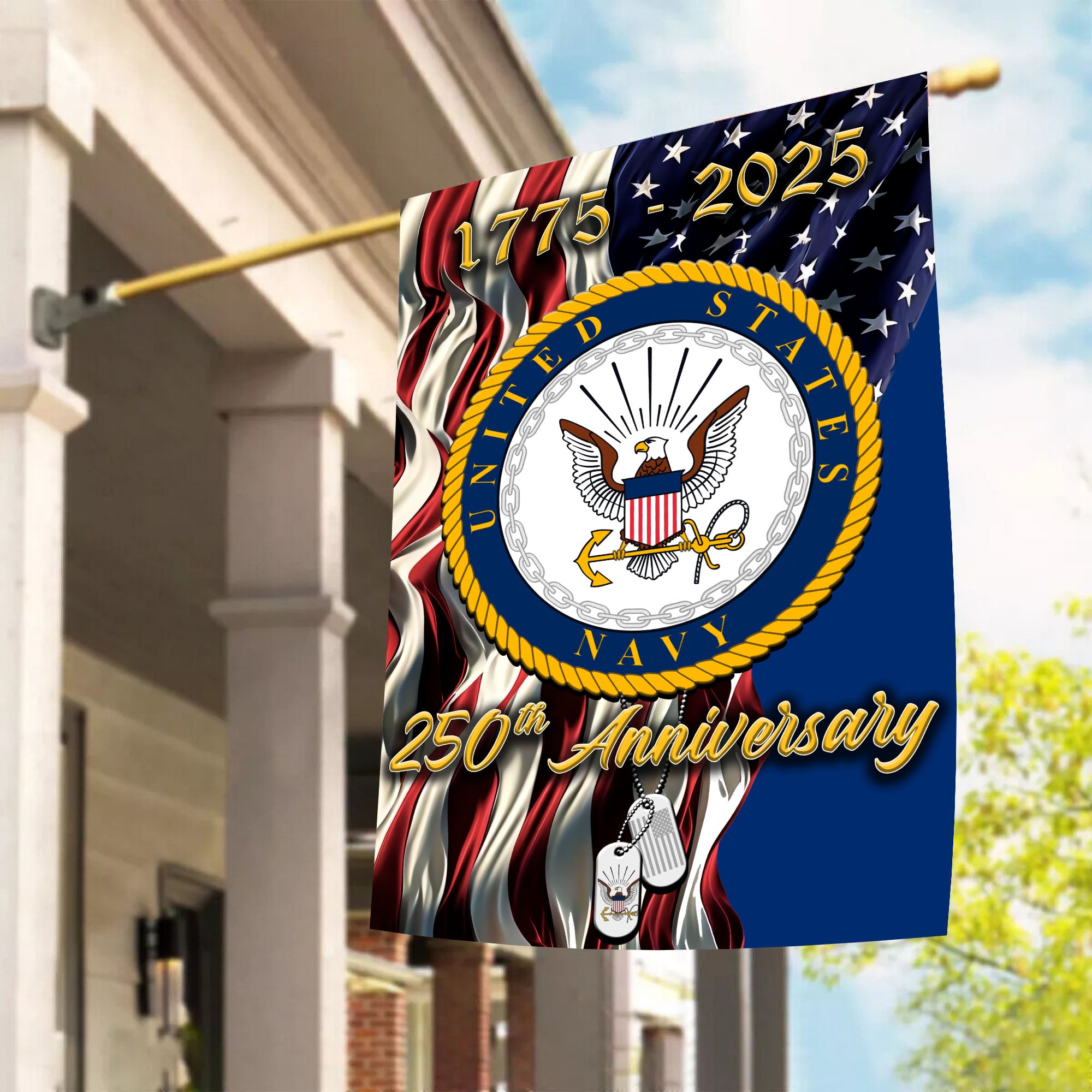 Navy 250th Anniversary Veteran Pride Flag