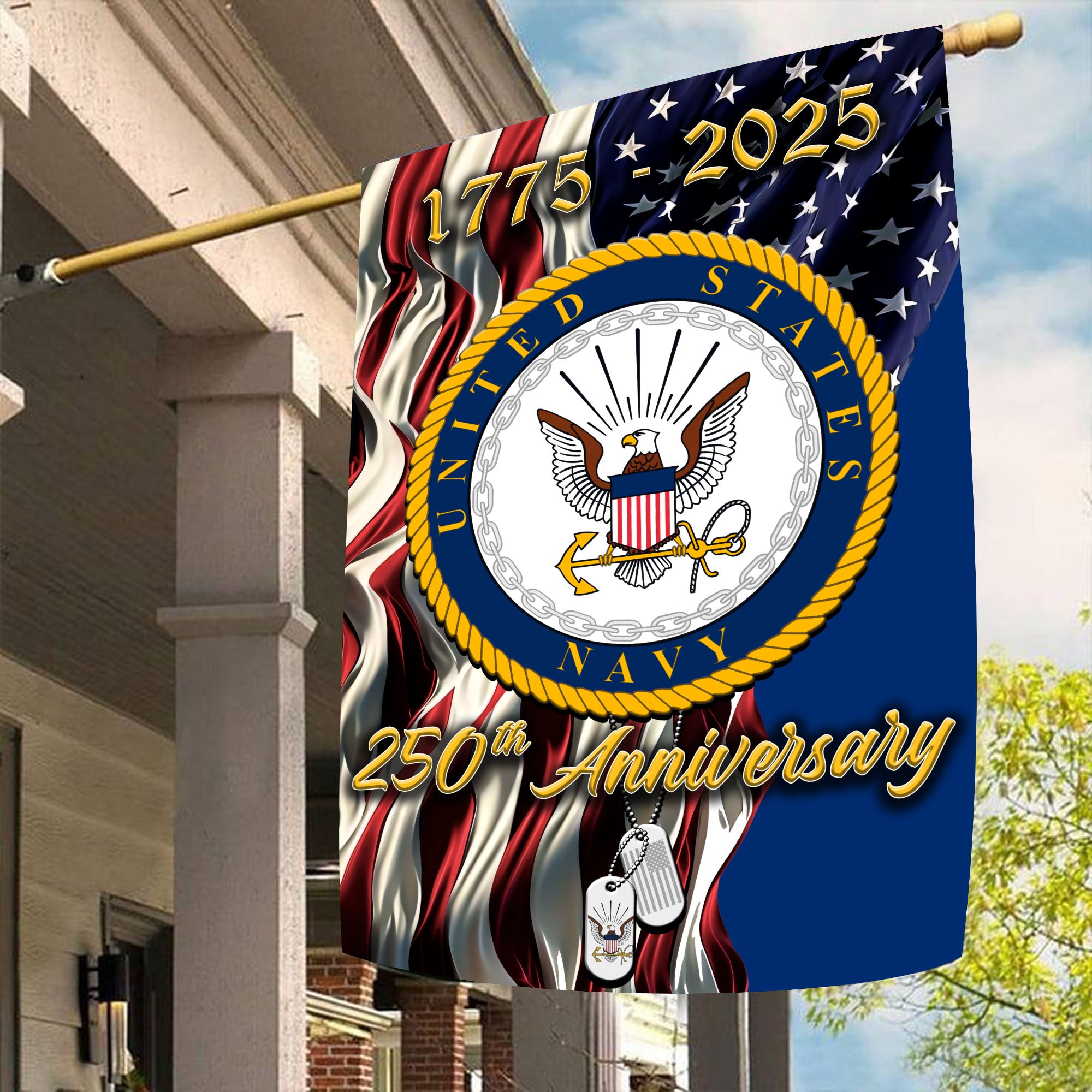 Navy 250th Anniversary Veteran Pride Flag
