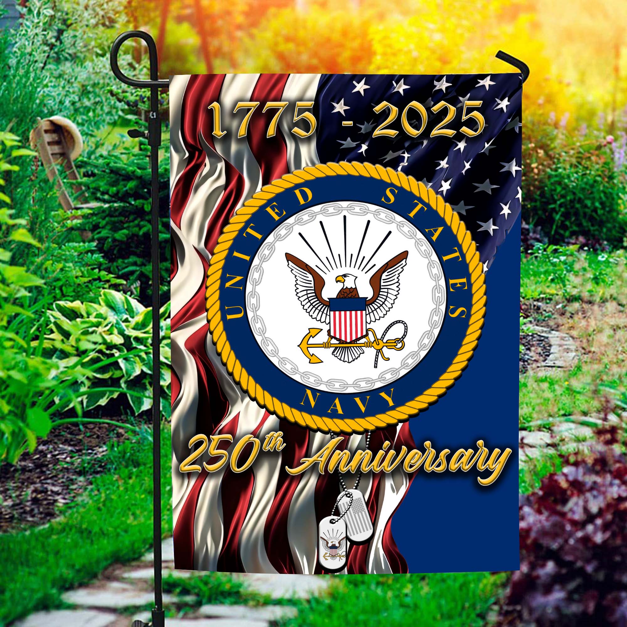 Navy 250th Anniversary Veteran Pride Flag