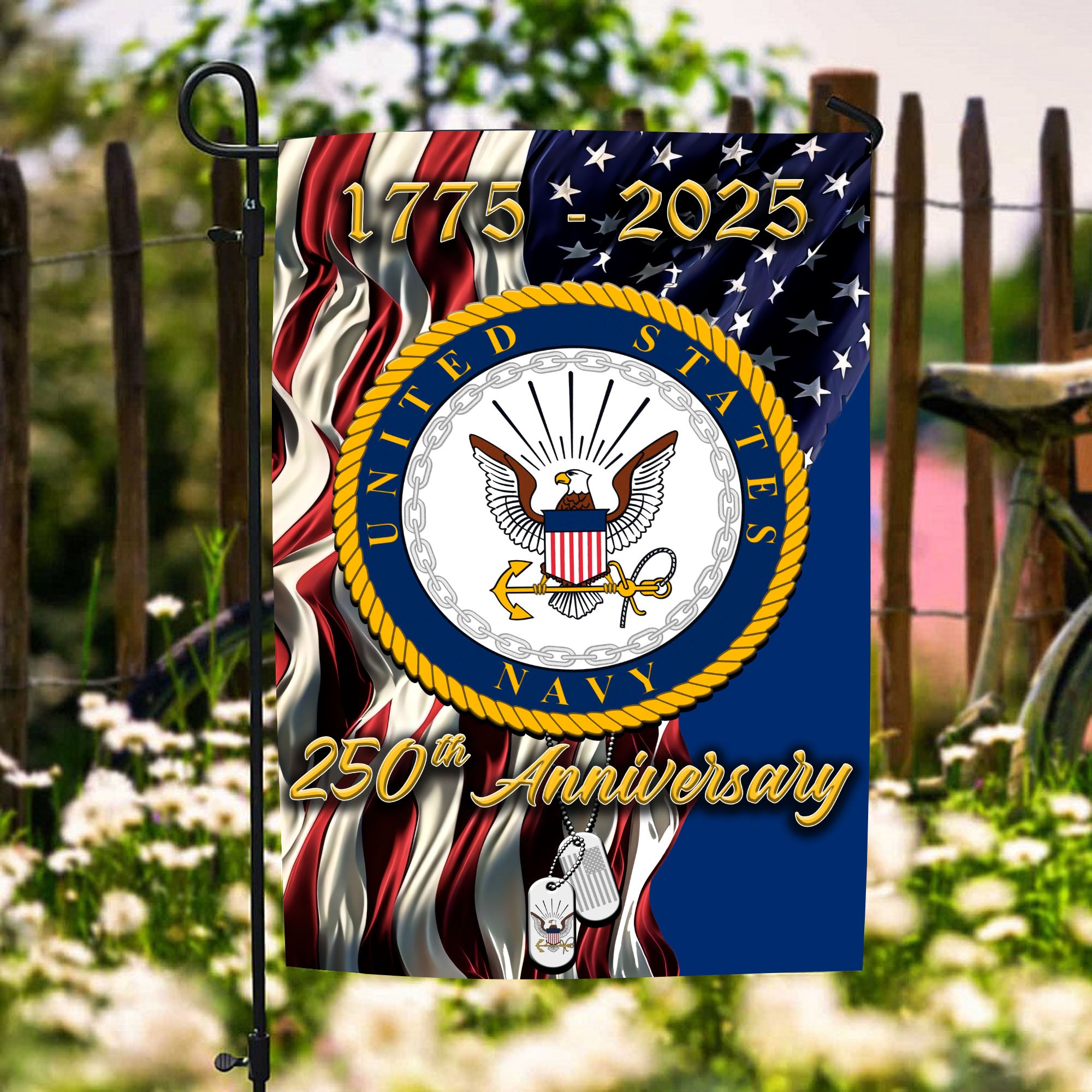 Navy 250th Anniversary Veteran Pride Flag