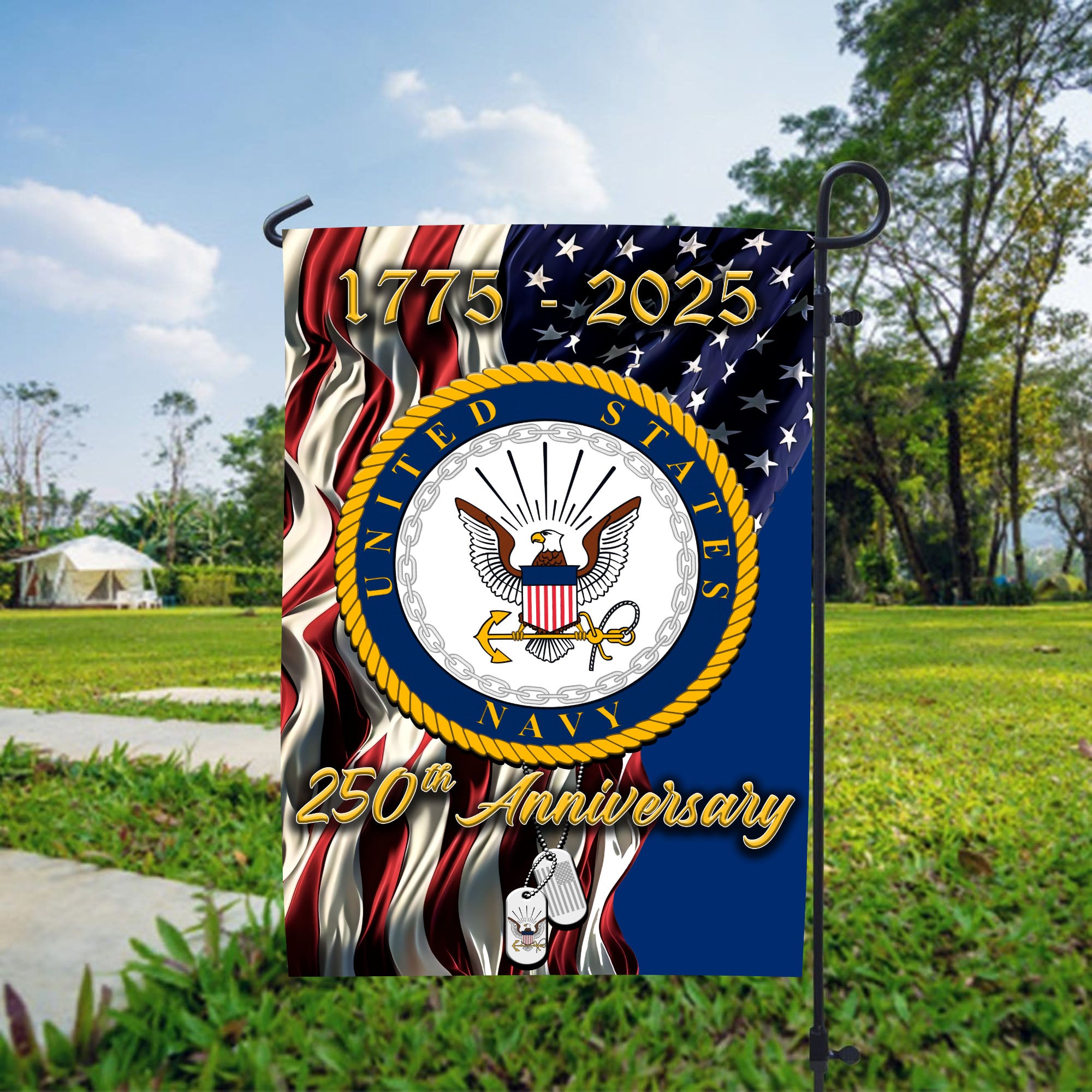 Navy 250th Anniversary Veteran Pride Flag