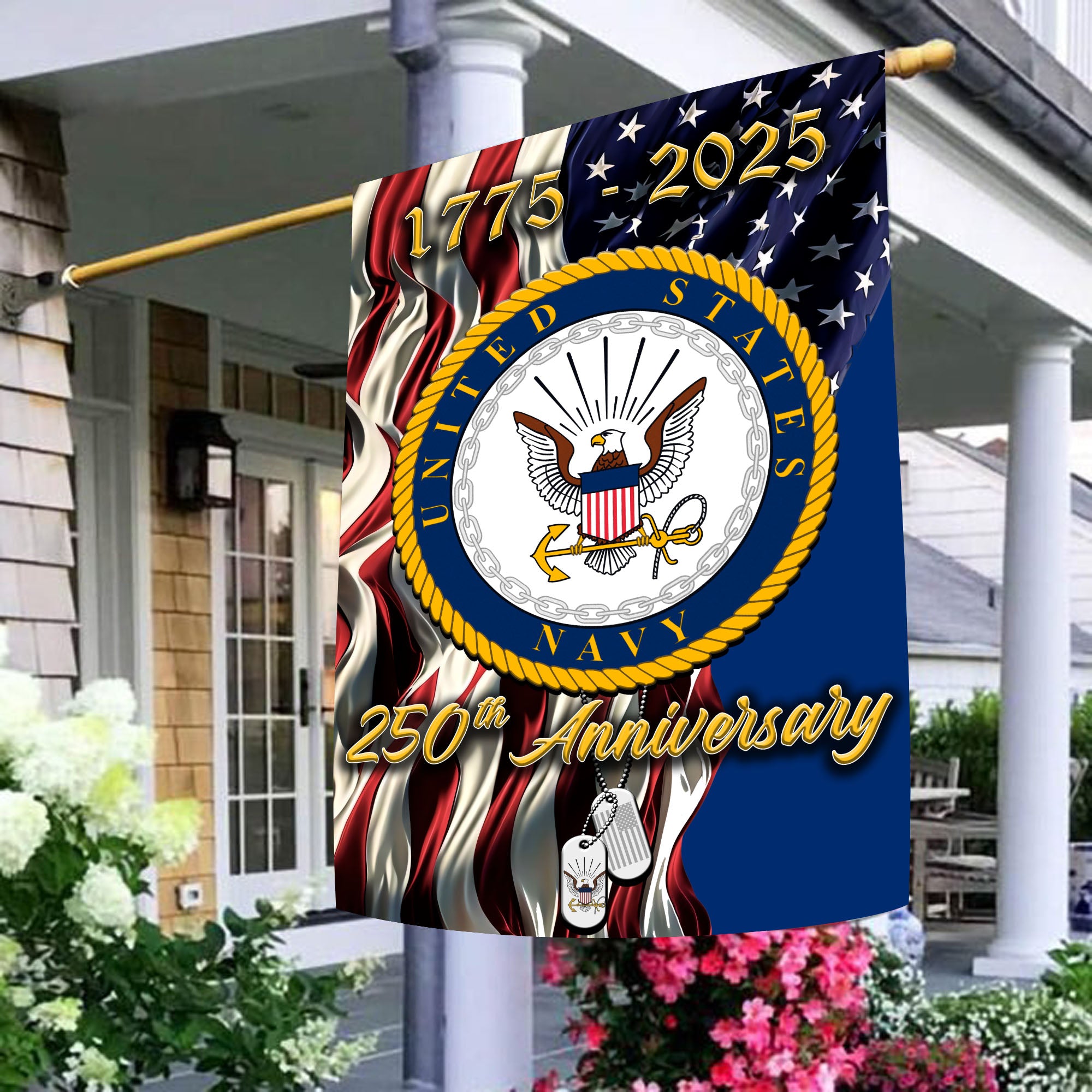 Navy 250th Anniversary Veteran Pride Flag