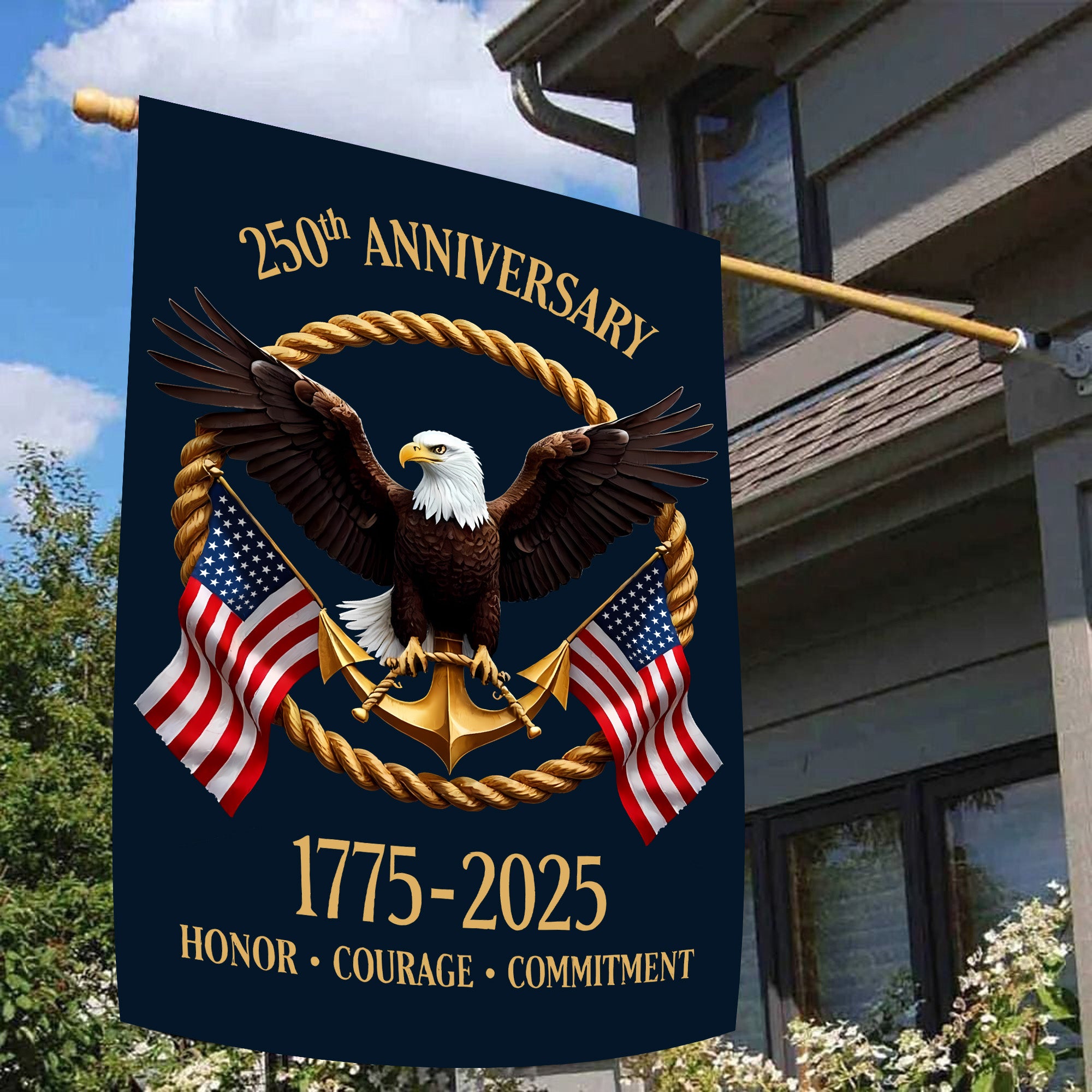 Proud US Navy Veteran Flag 1775–2025