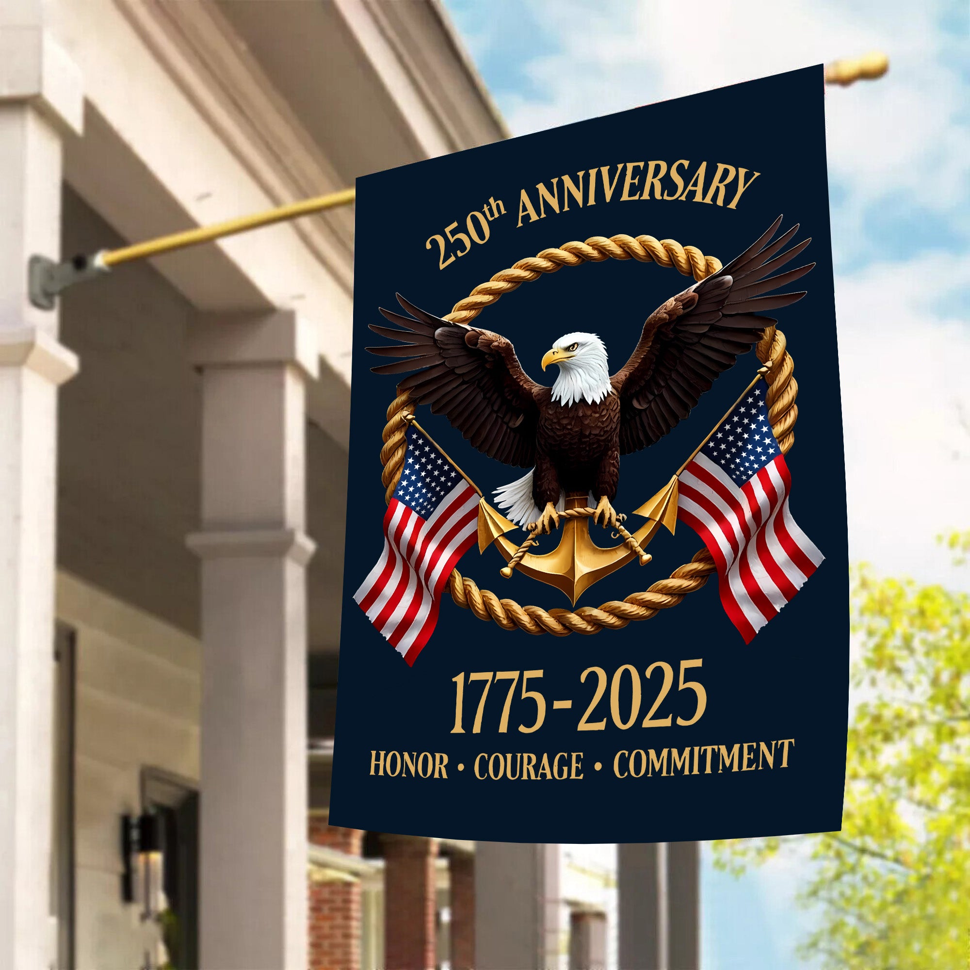 Proud US Navy Veteran Flag 1775–2025