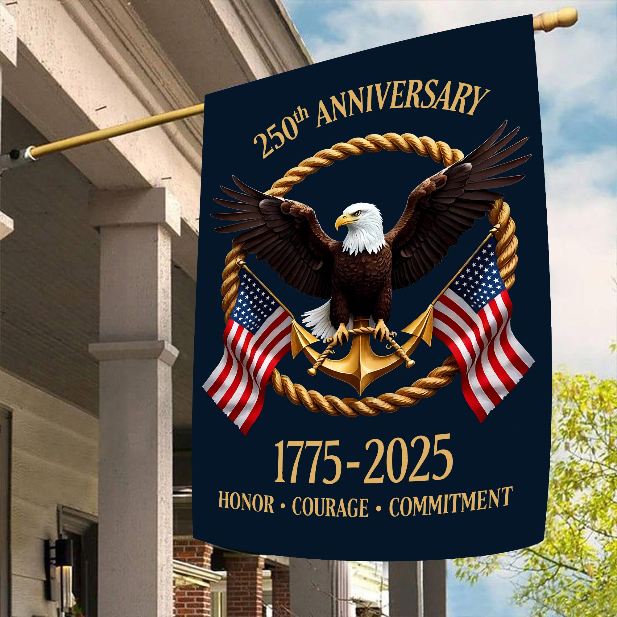 Proud US Navy Veteran Flag 1775–2025