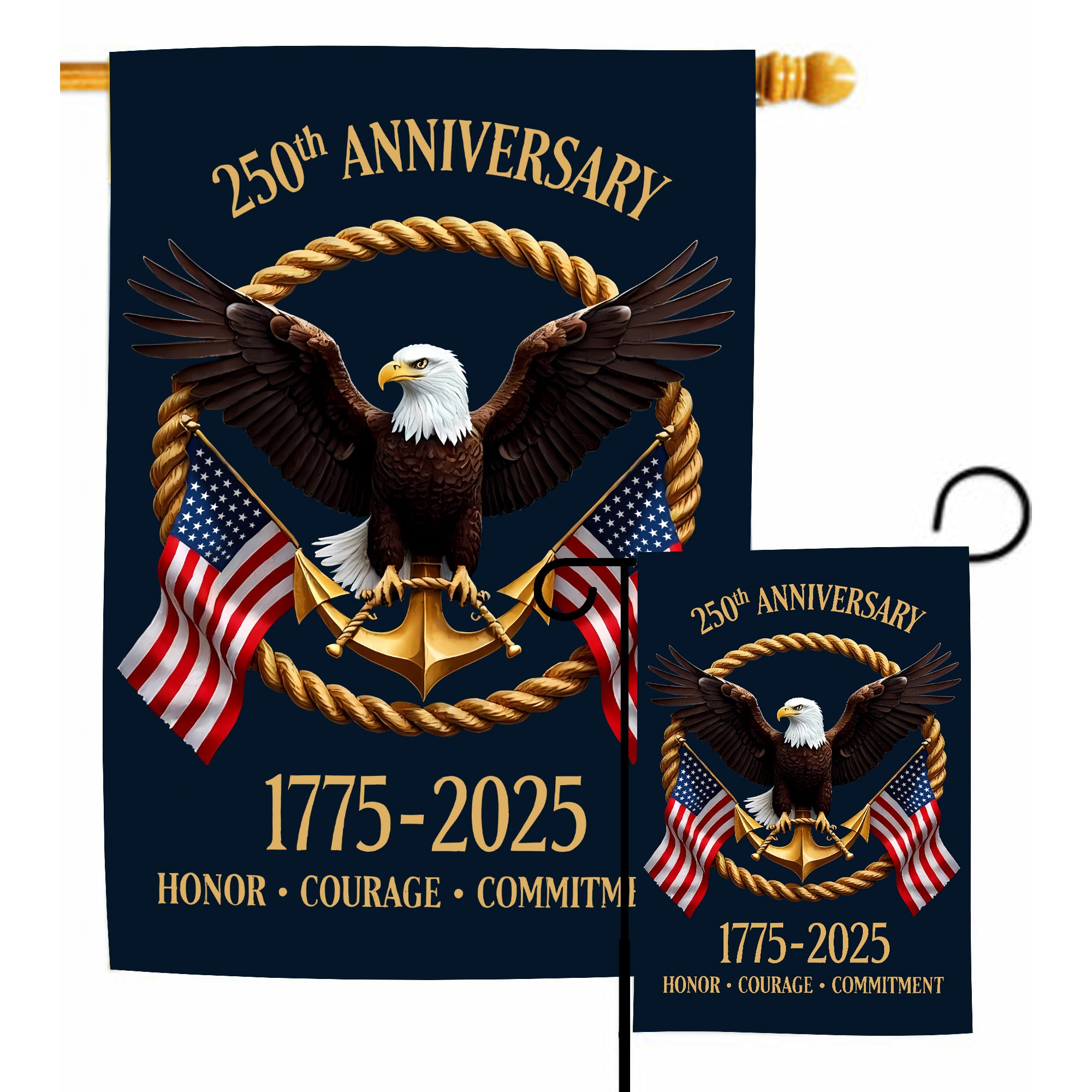 Proud US Navy Veteran Flag 1775–2025