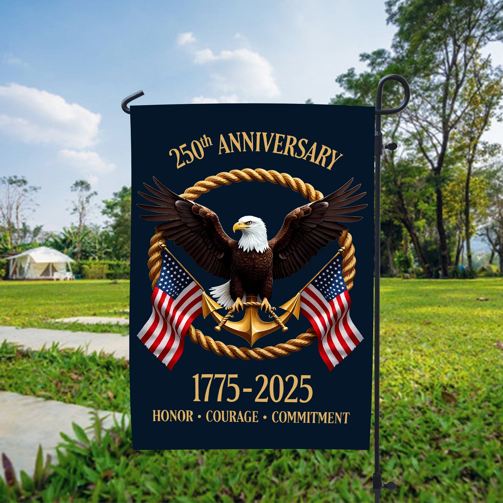 Proud US Navy Veteran Flag 1775–2025