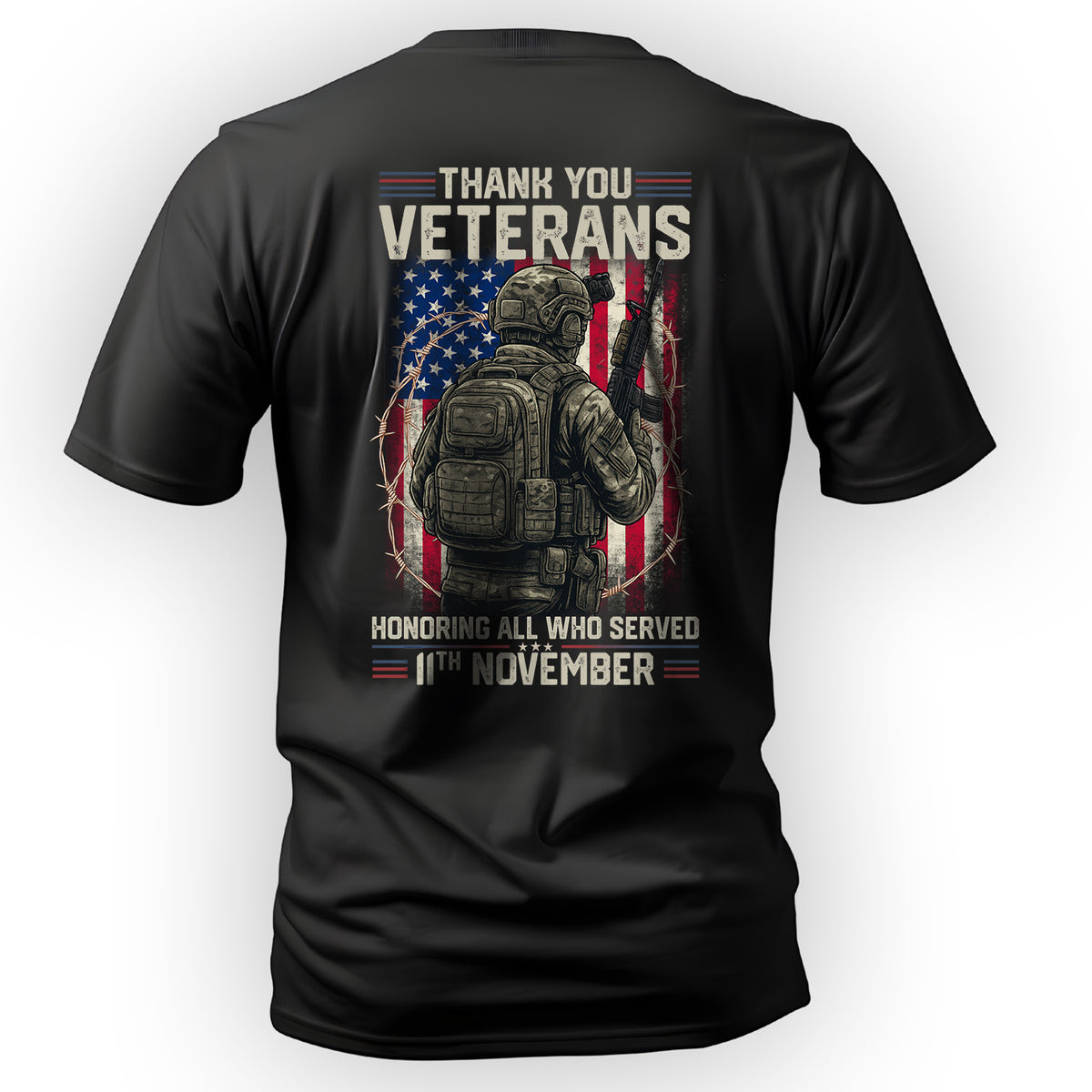 Thank You Veterans Honoring All Who Served T-Shirt Main image