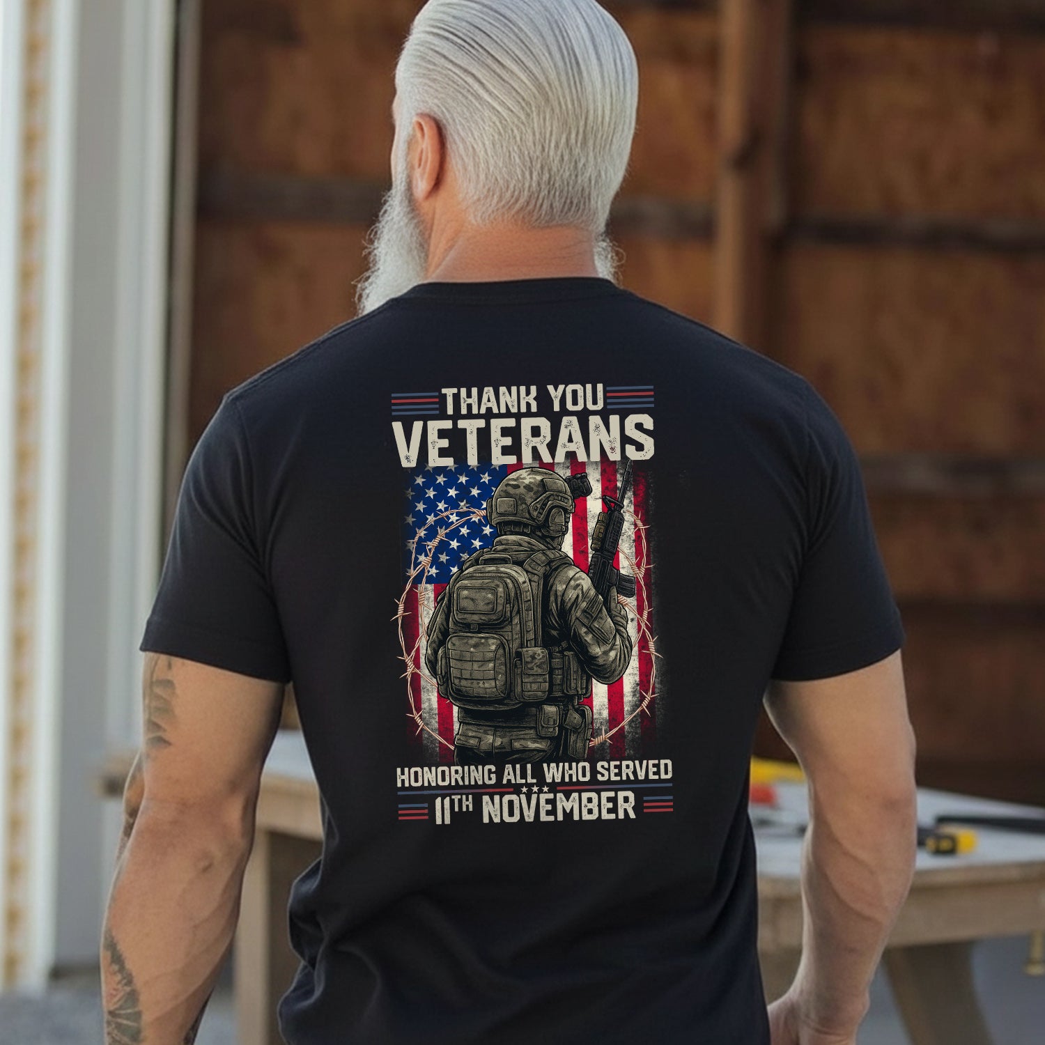 Thank You Veterans Honoring All Who Served T-Shirt Secondary image