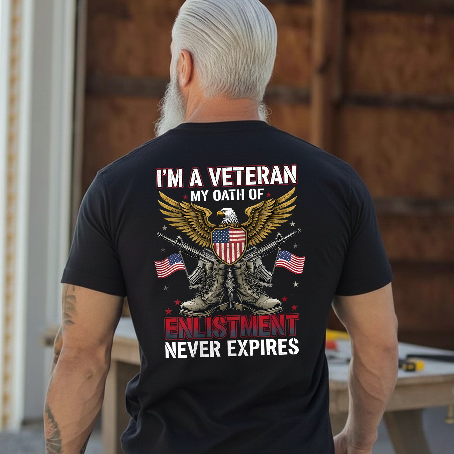 I'm a Veteran My Oath of Enlistment Never T-Shirt Secondary image