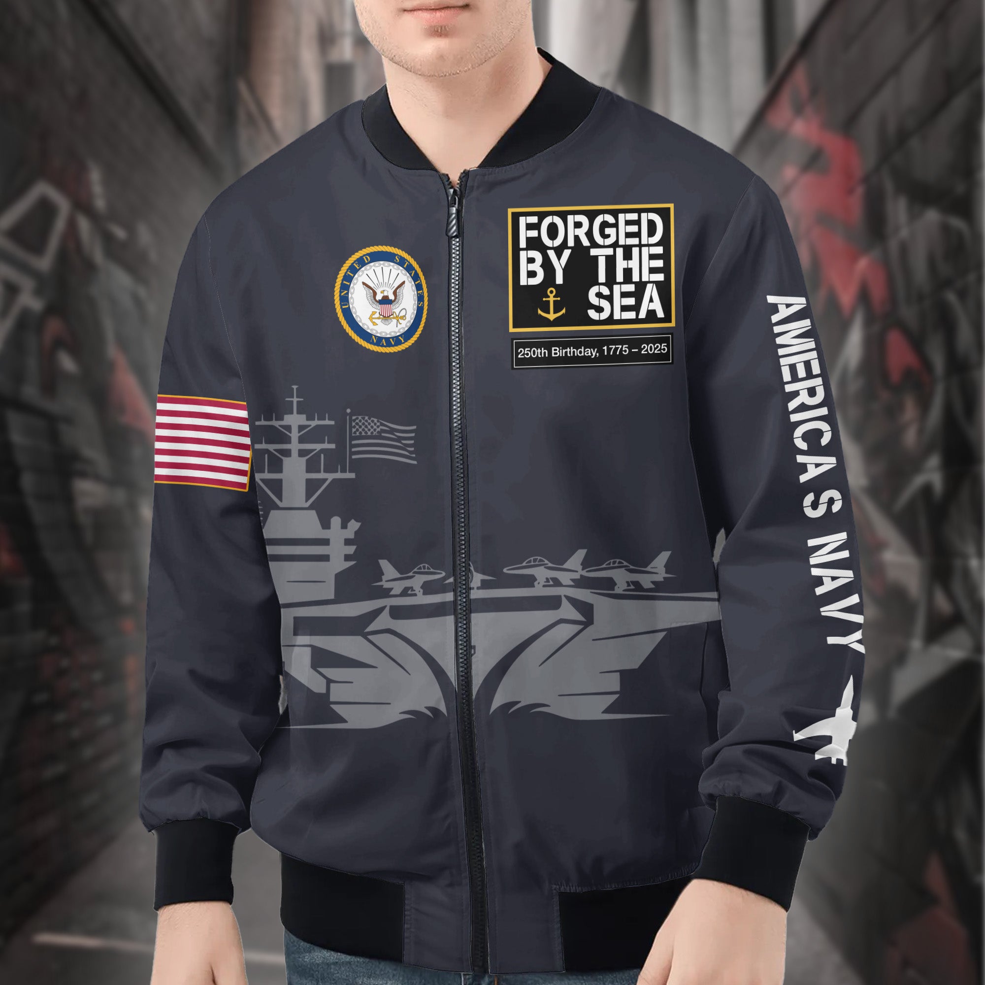 U.S. Navy All-over Print Bomber Jacket
