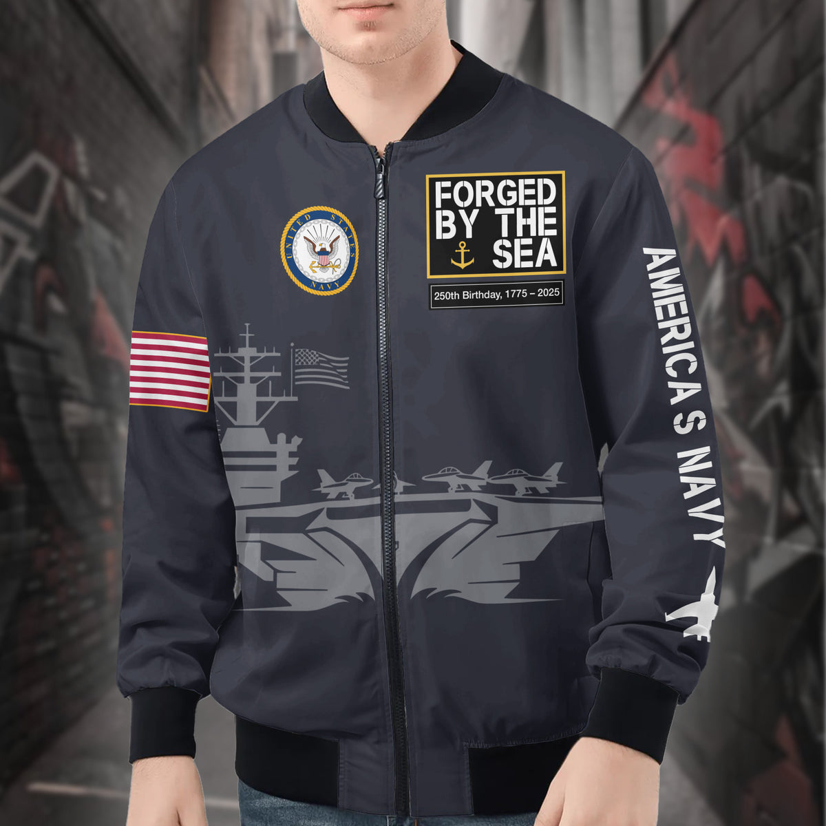 U.S. Navy All-over Print Bomber Jacket