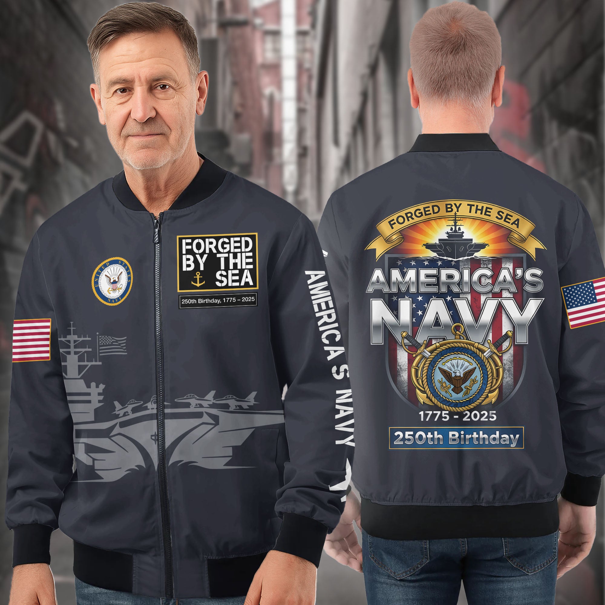 U.S. Navy All-over Print Bomber Jacket