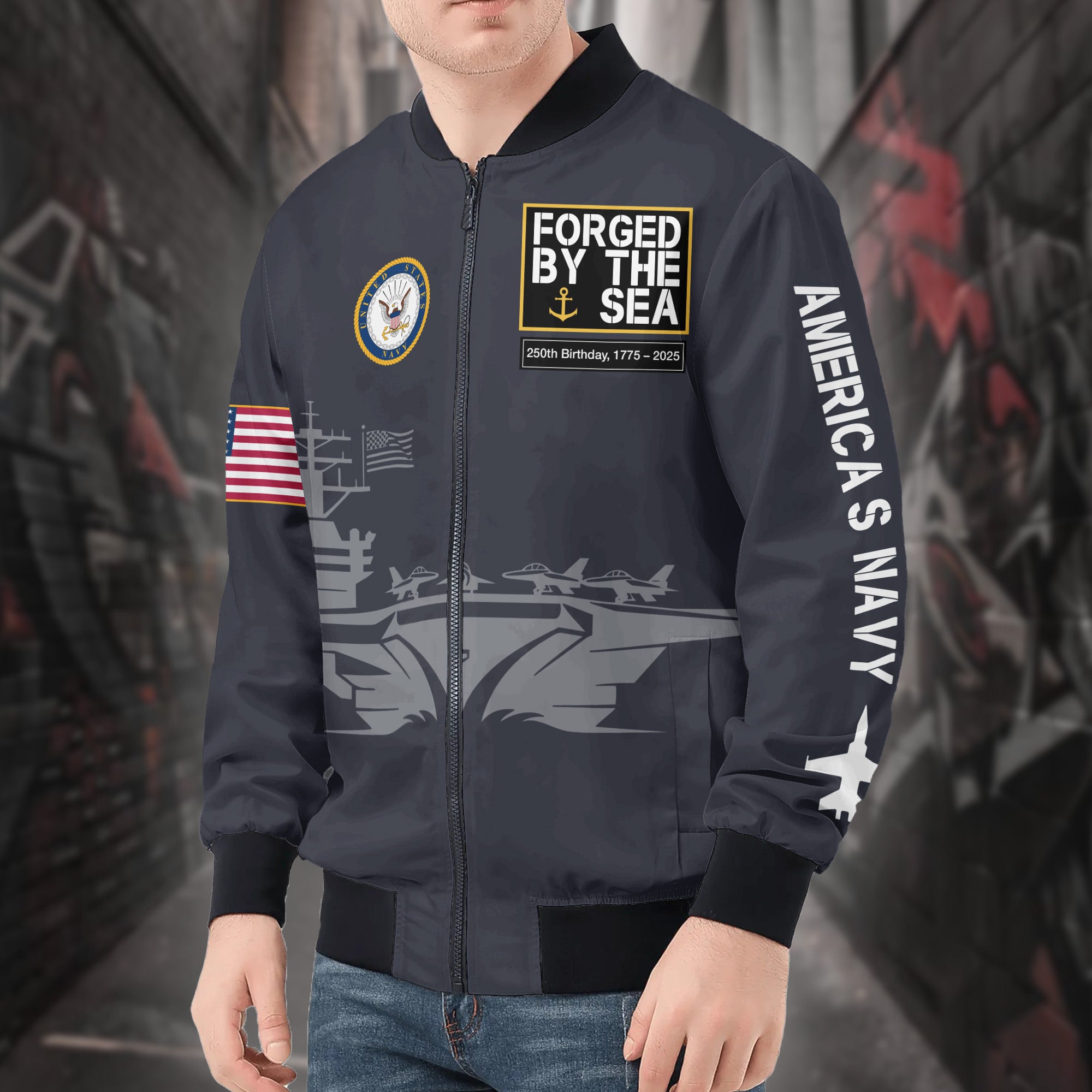 U.S. Navy All-over Print Bomber Jacket