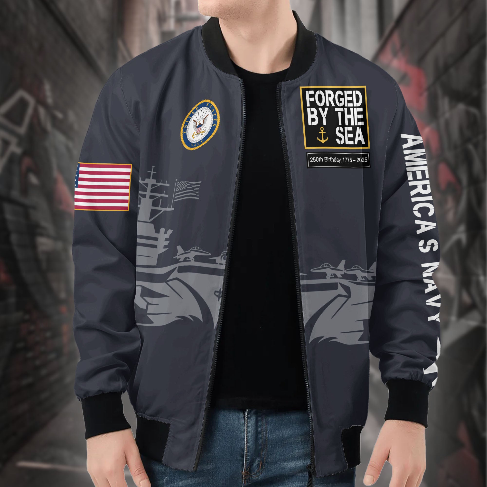 U.S. Navy All-over Print Bomber Jacket