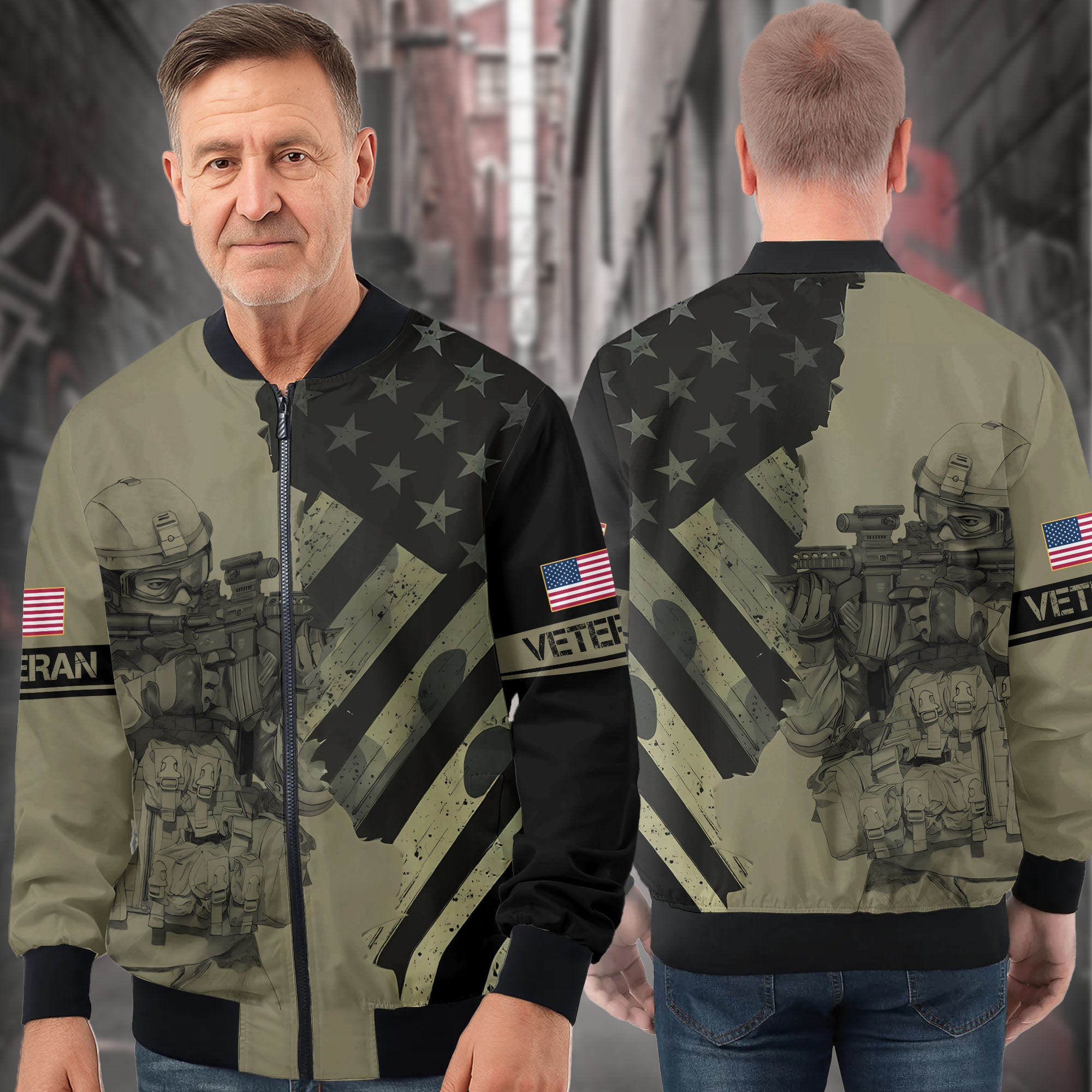 US Veteran Proud All-over Print Bomber Jacket