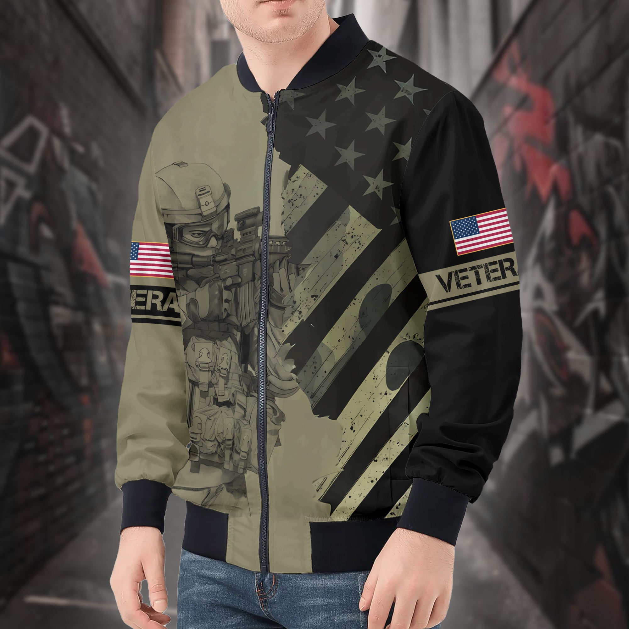 US Veteran Proud All-over Print Bomber Jacket