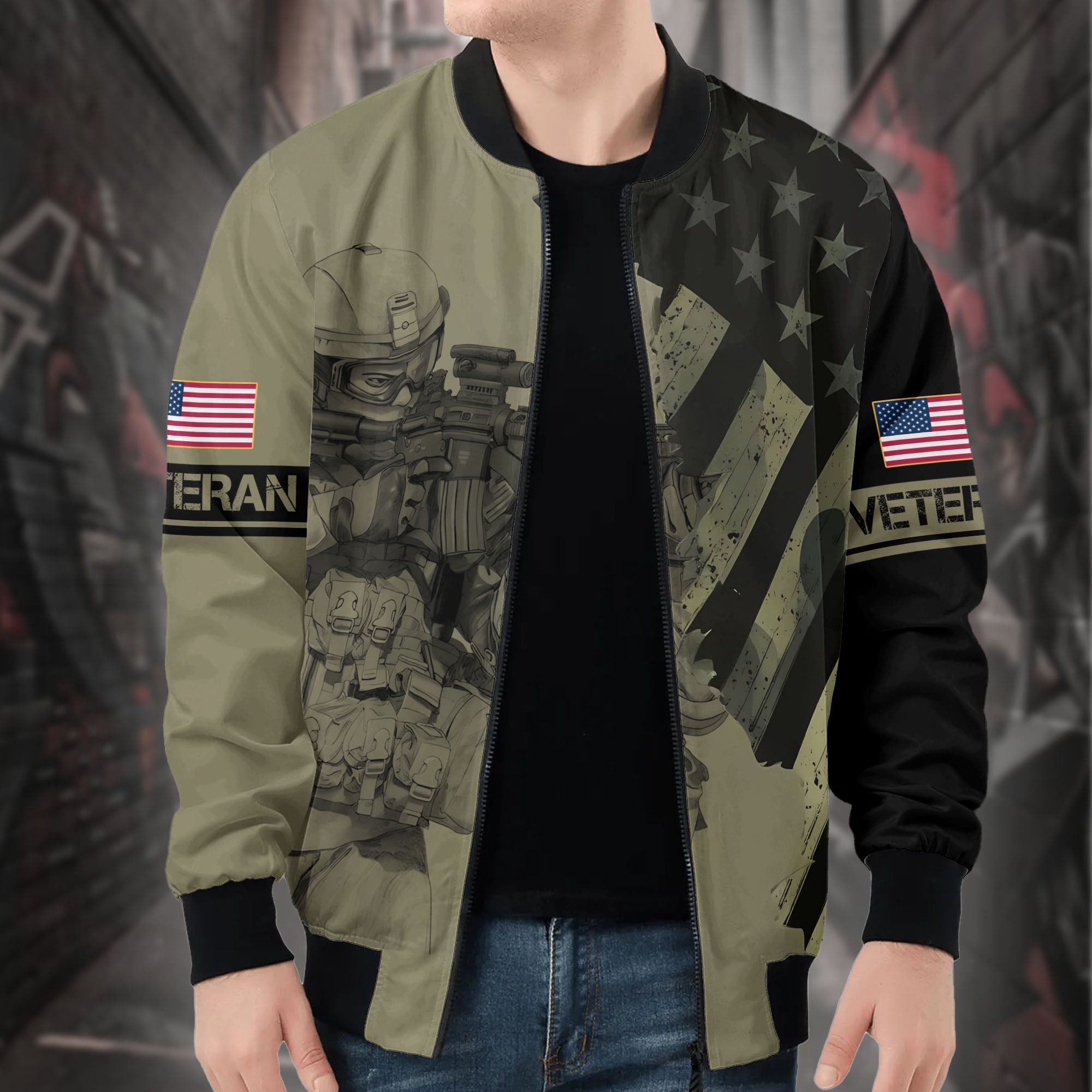 US Veteran Proud All-over Print Bomber Jacket